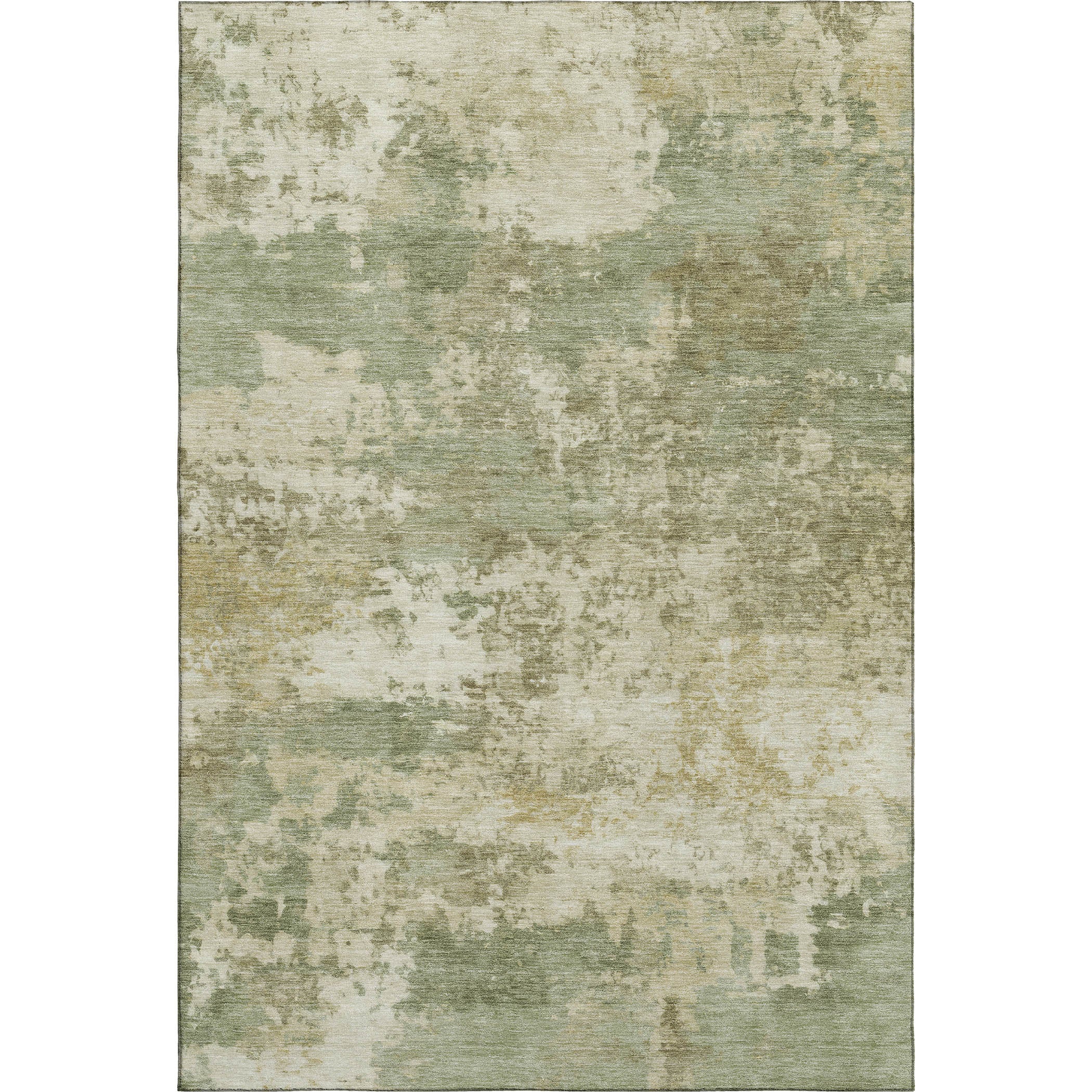 Split Machine Washable Transitional Celery Green Rug 3' x 5' #shape_Rectangle