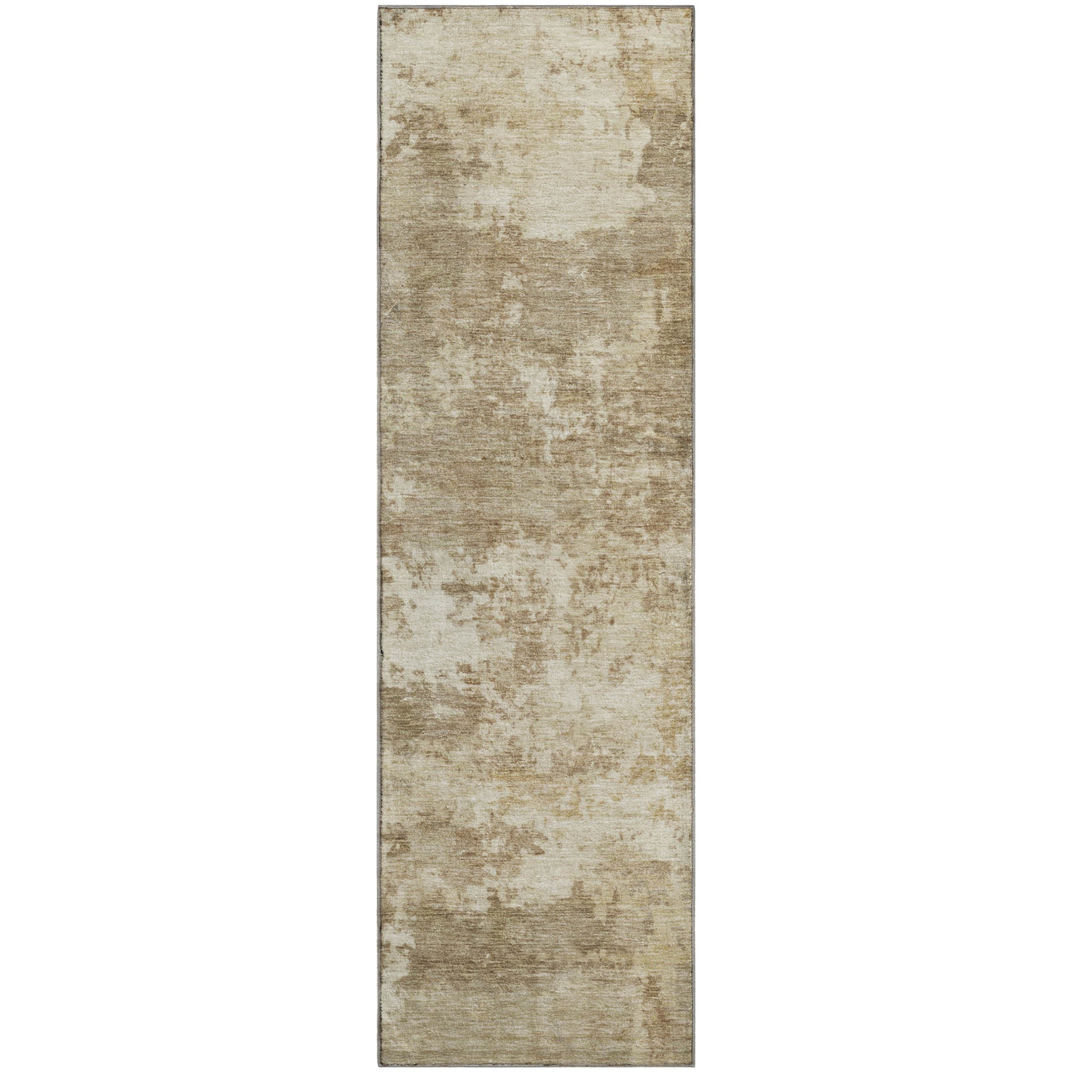 Split Machine Washable Transitional Khaki Brown Rug 2'3" x 7'6" #shape_Runner