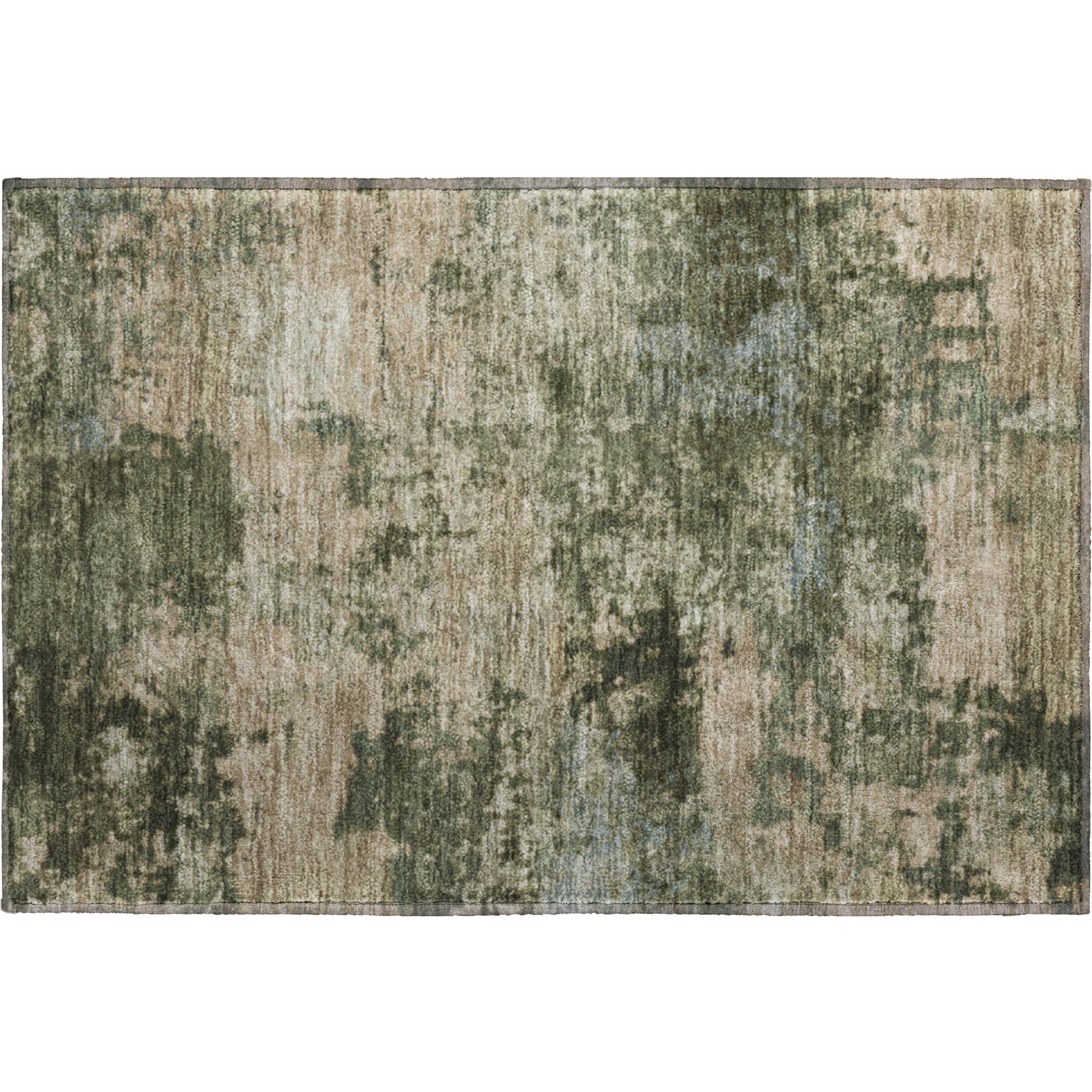 Split Machine Washable Transitional Olive Green Rug 1'8" x 2'6" #shape_Rectangle