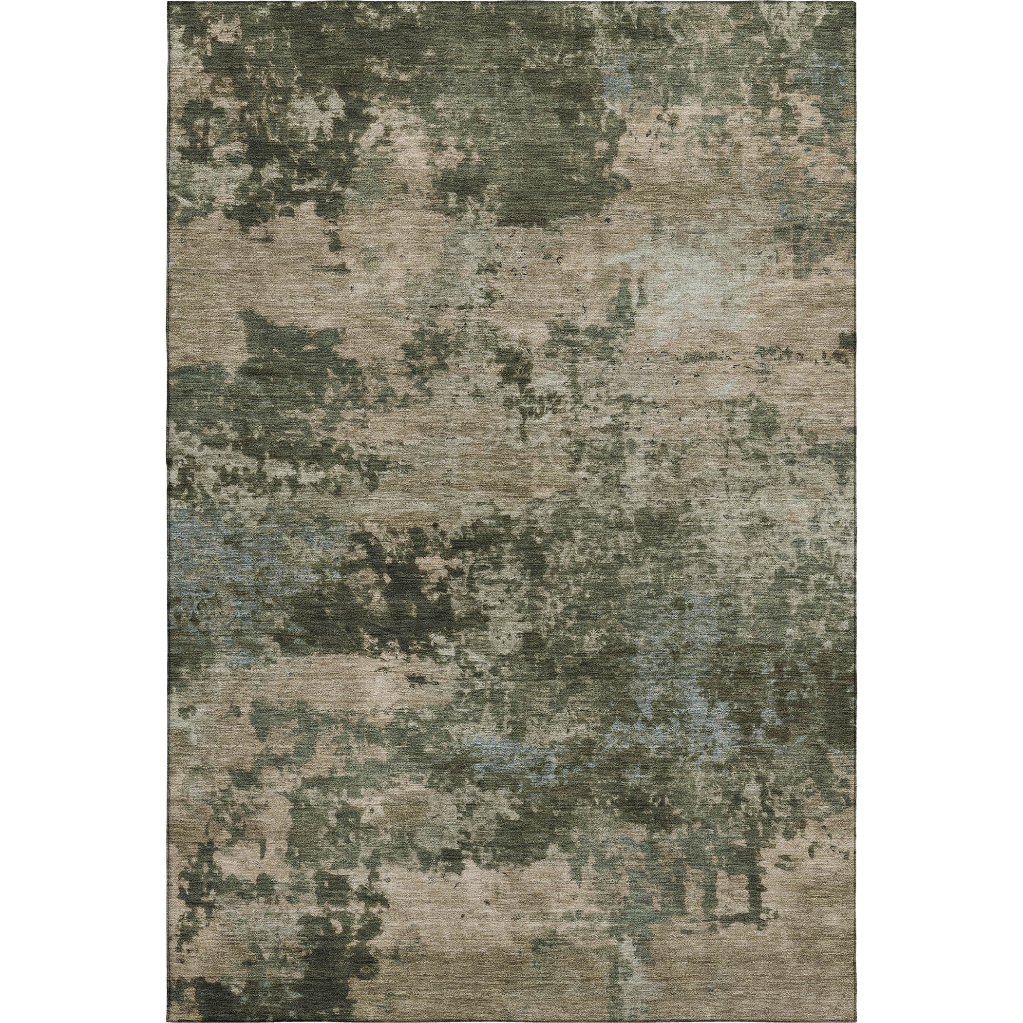 Split Machine Washable Transitional Olive Green Rug 3' x 5' #shape_Rectangle
