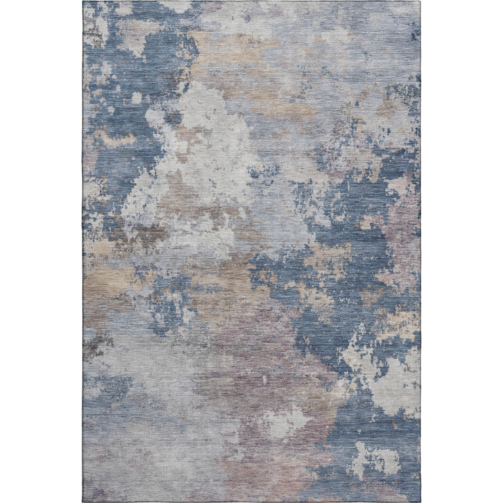 Seville Machine Washable Traditional Blue Rug 3' x 5' #shape_Rectangle