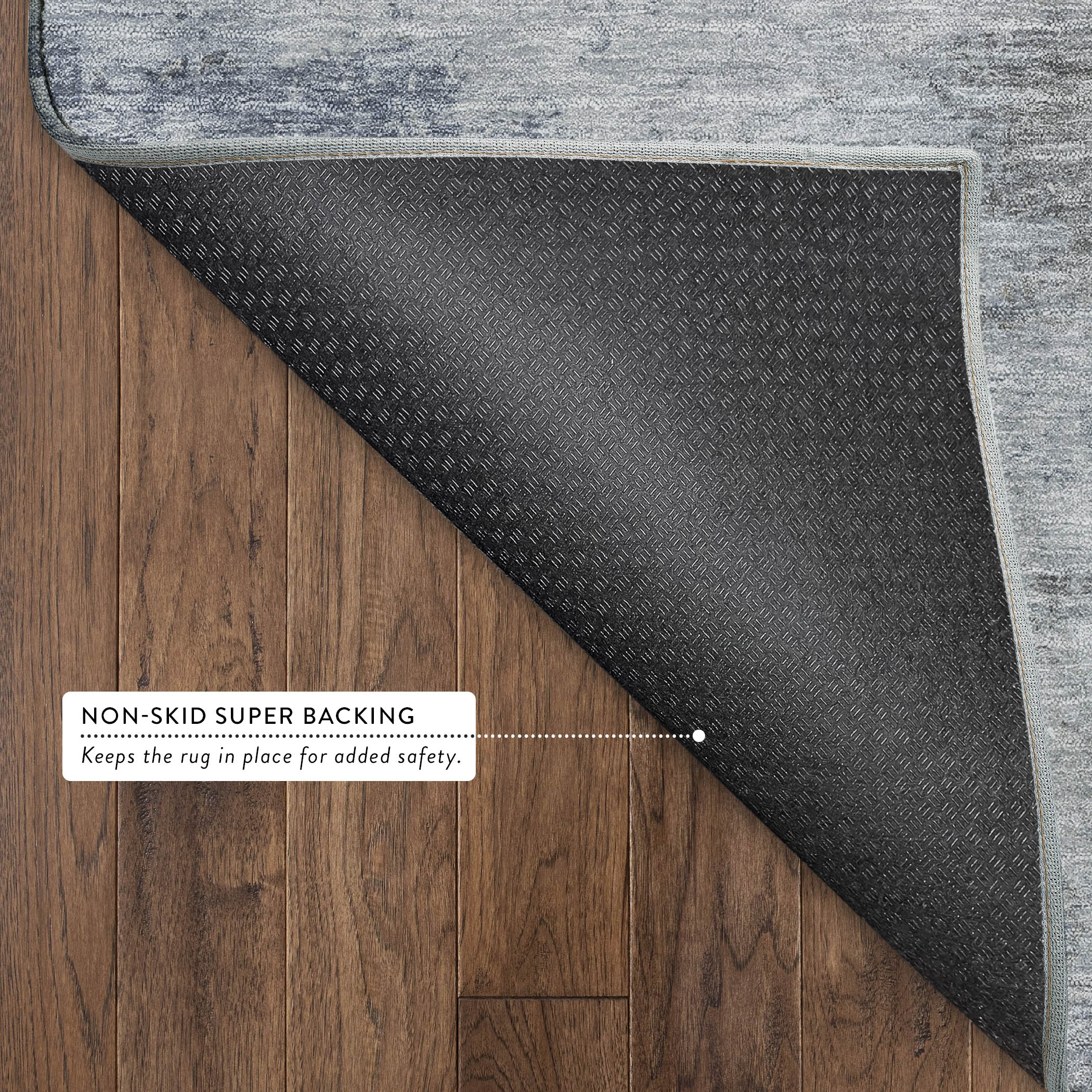 Seville Machine Washable Traditional Denim Blue Rug 1'8" x 2'6" #shape_Rectangle