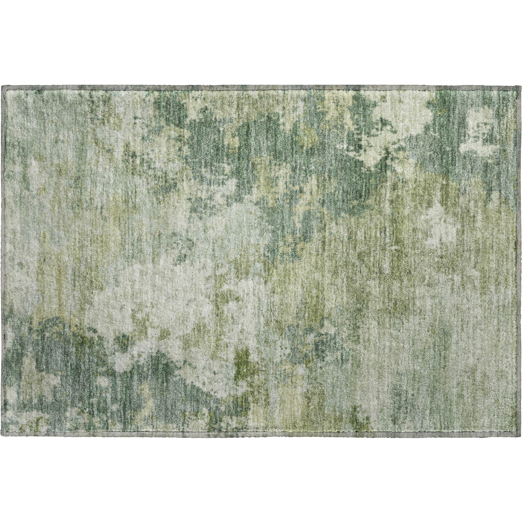 Seville Machine Washable Traditional Fern Green Rug 1'8" x 2'6" #shape_Rectangle