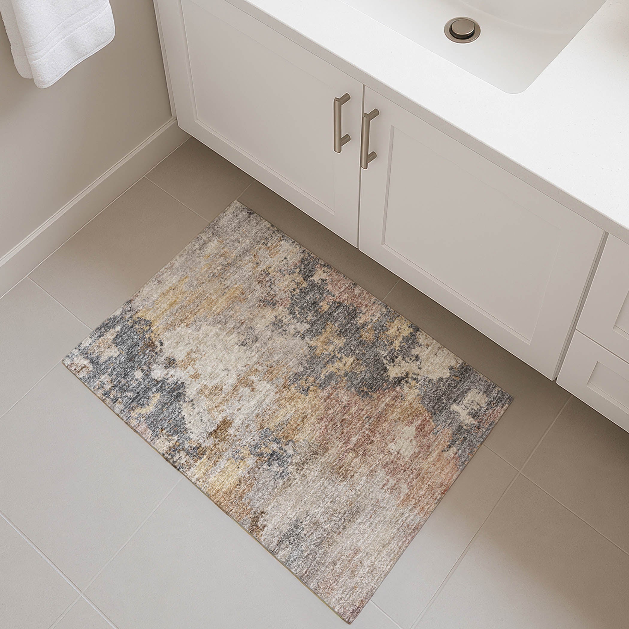 Seville Machine Washable Traditional Pewter Gray Rug 1'8" x 2'6" #shape_Rectangle