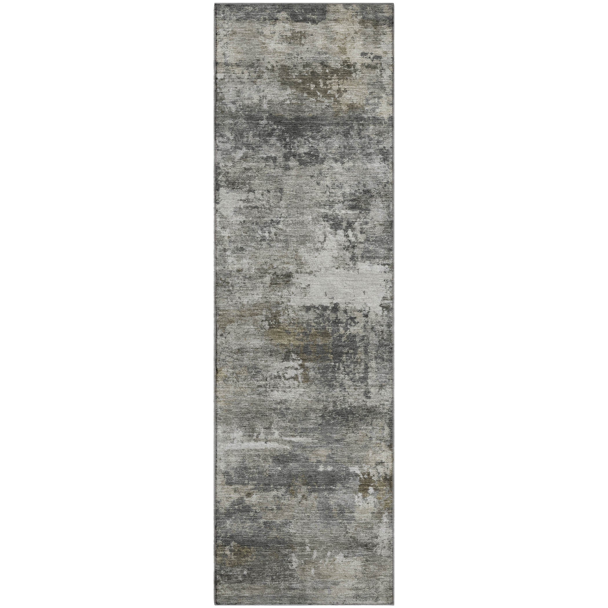 Ghent Machine Washable Traditional Gray Rug 2'3" x 7'6" #shape_Runner