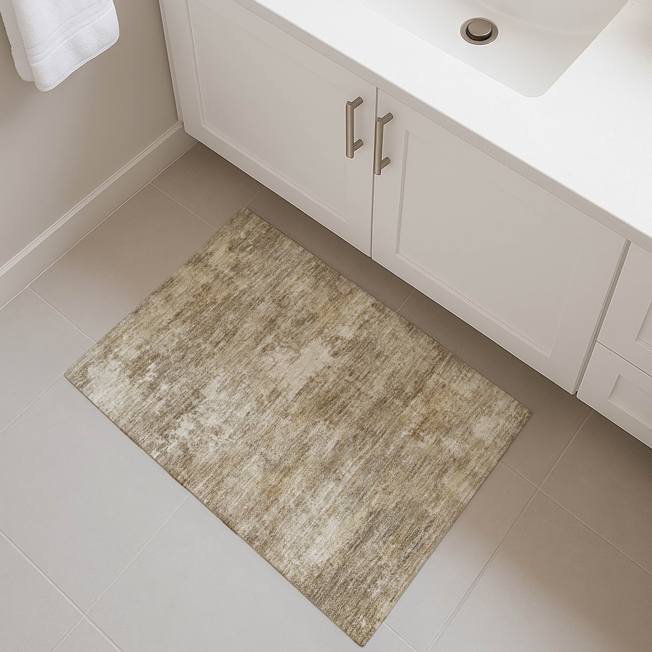 Bangkok Machine Washable Transitional Beige Brown Rug 1'8" x 2'6" #shape_Rectangle