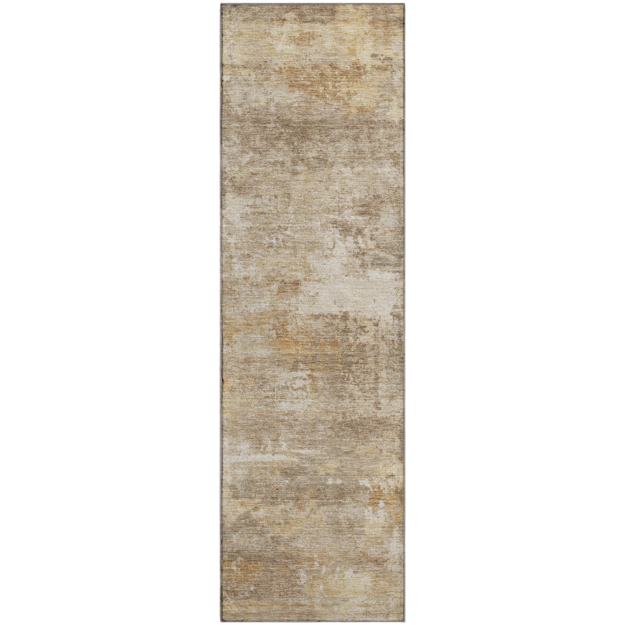 Bangkok Machine Washable Transitional Khaki Brown Rug 2'3" x 7'6" #shape_Runner