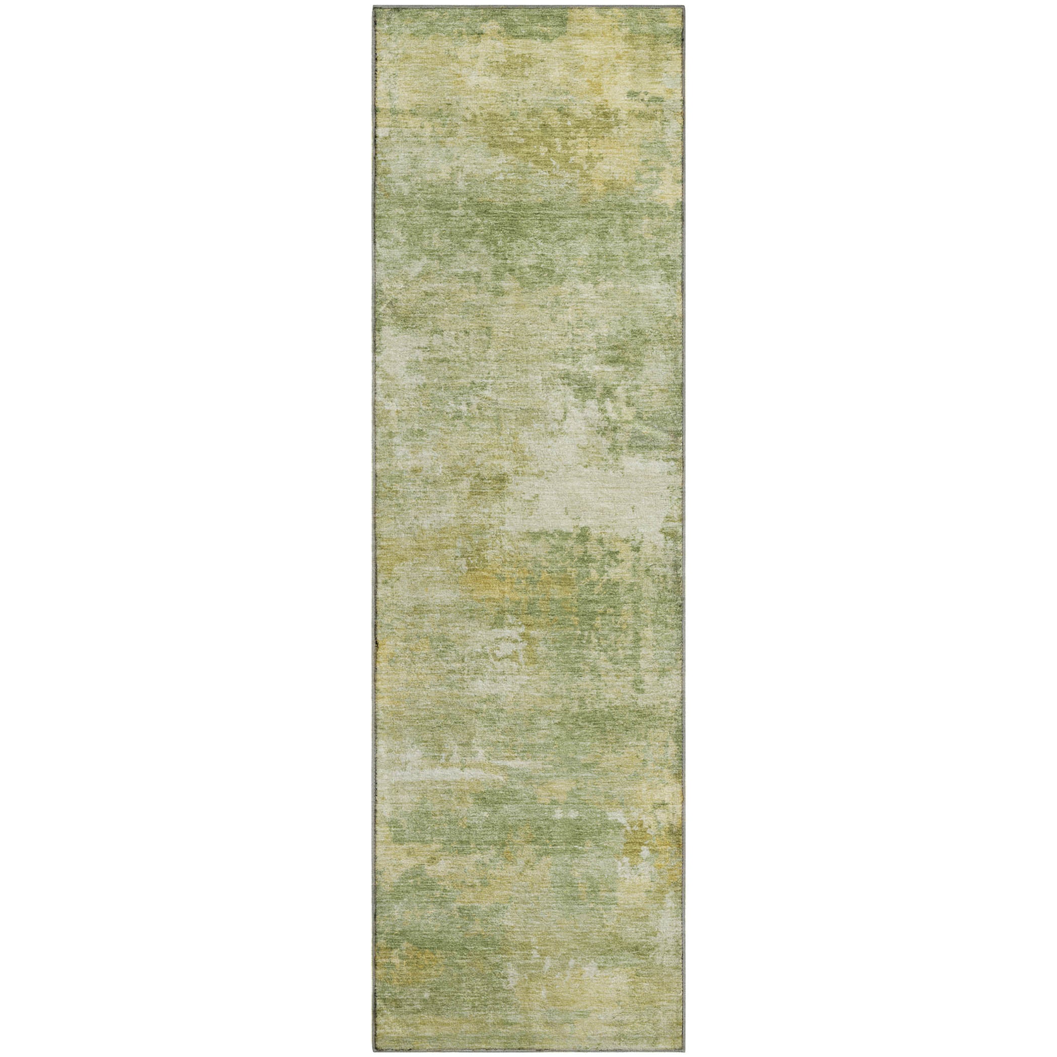 Bangkok Machine Washable Transitional Sage Green Rug 2'3" x 7'6" #shape_Runner