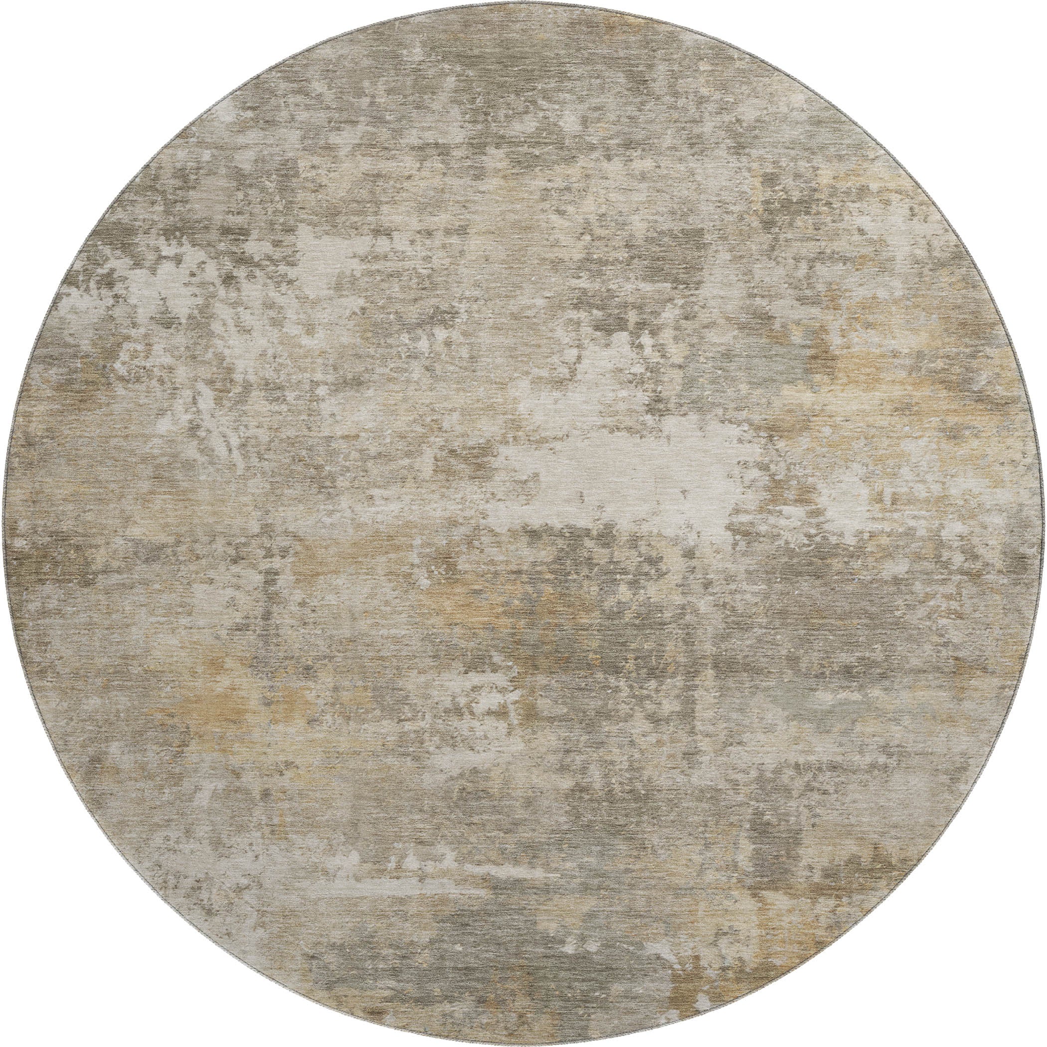 Bangkok Machine Washable Transitional Taupe Brown Rug 8' x 8' #shape_Round