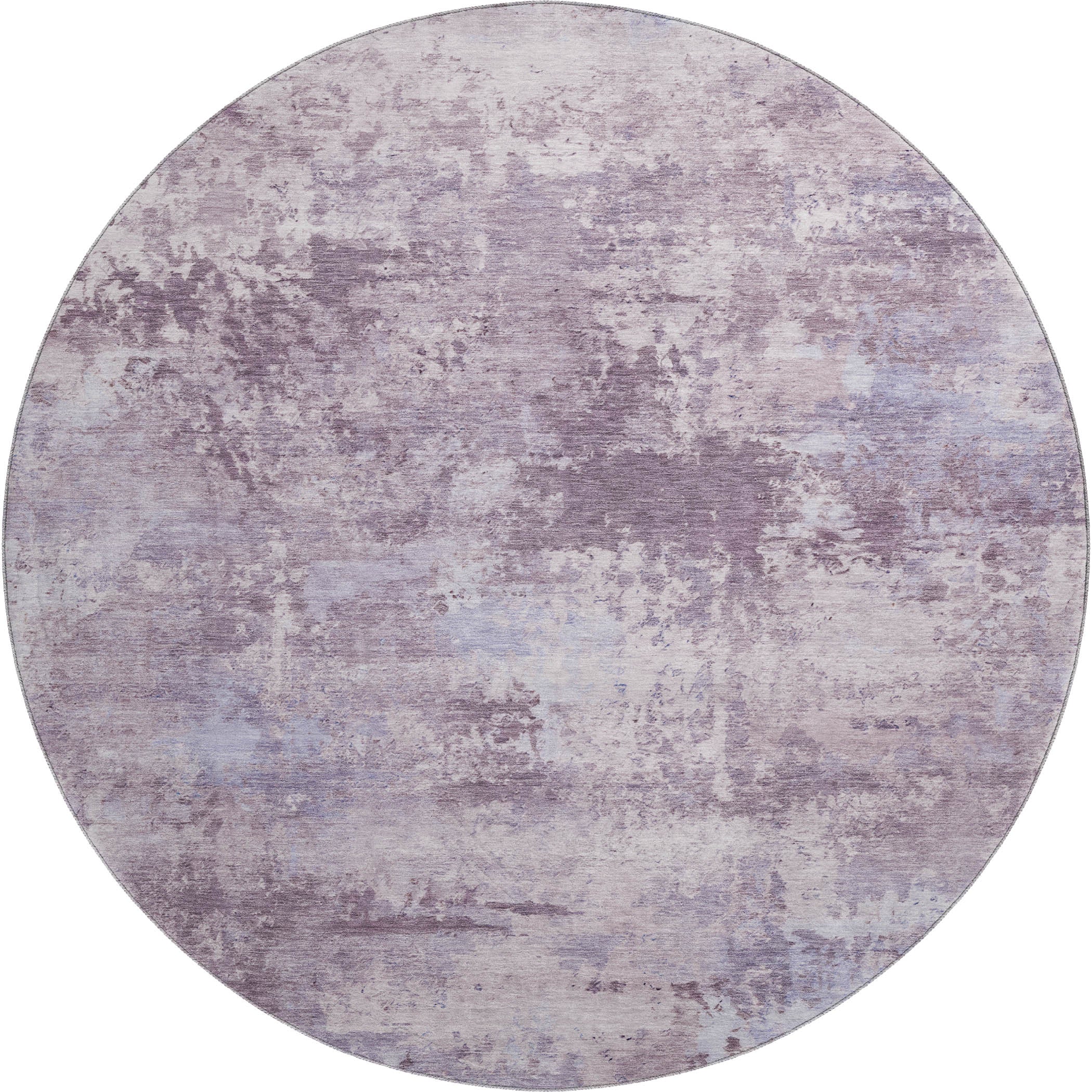 Chiang Mai Machine Washable Traditional Lavender Purple Rug 8' x 8' #shape_Round