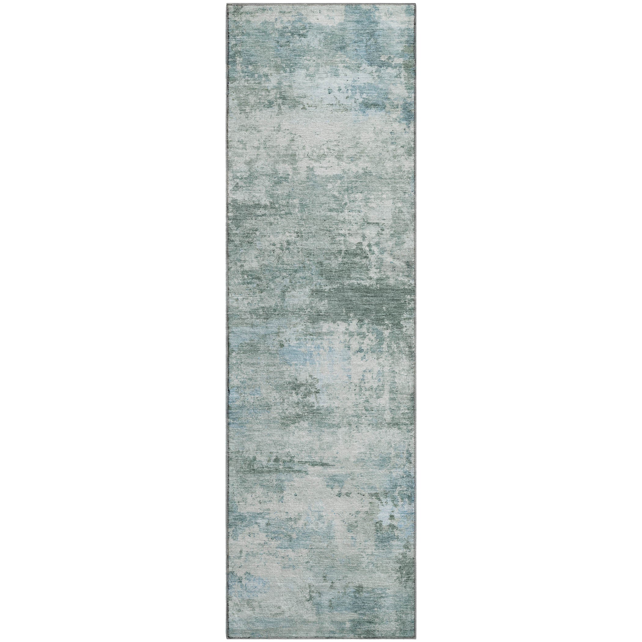 Chiang Mai Machine Washable Traditional Sage Green Rug 2'3" x 7'6" #shape_Runner