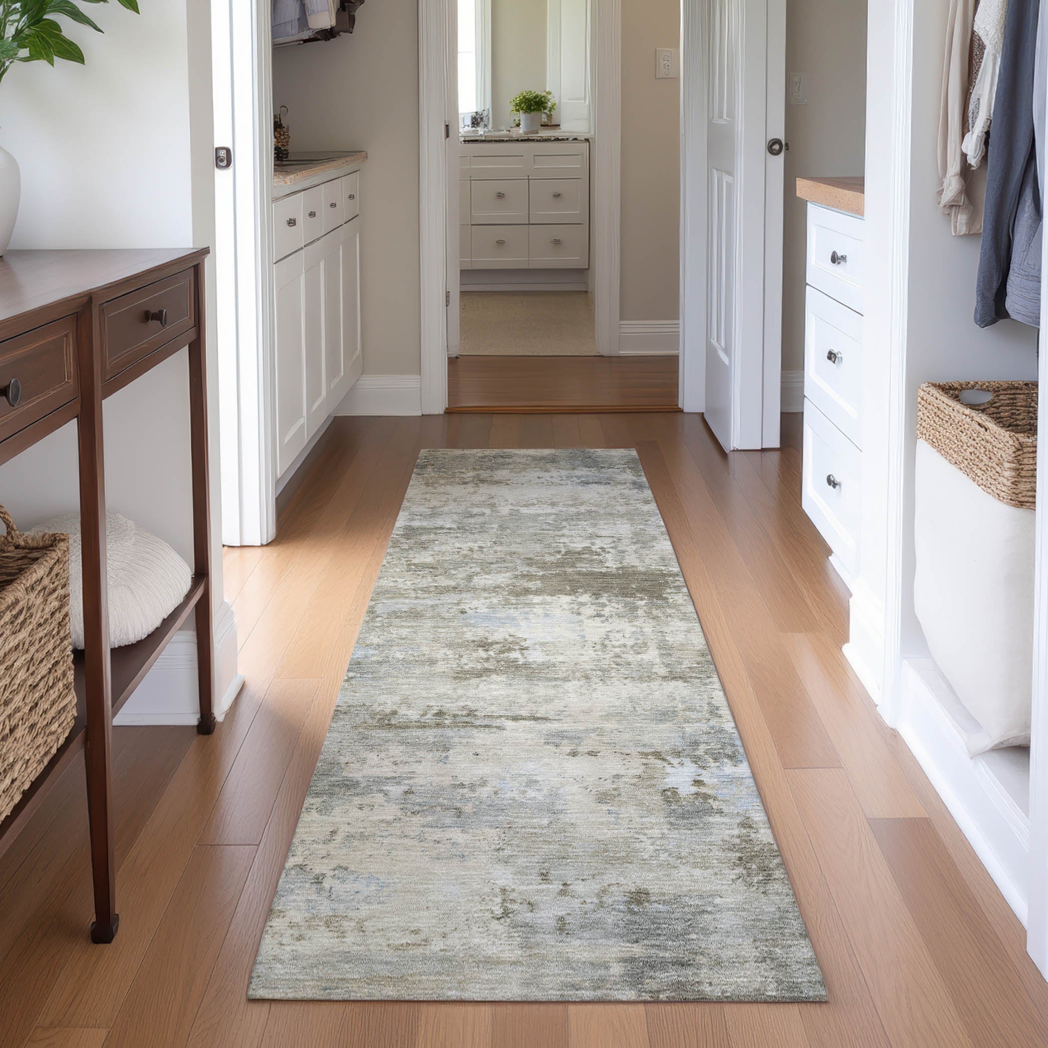 Chiang Mai Machine Washable Traditional Tan Brown Rug 2'3" x 7'6" #shape_Runner