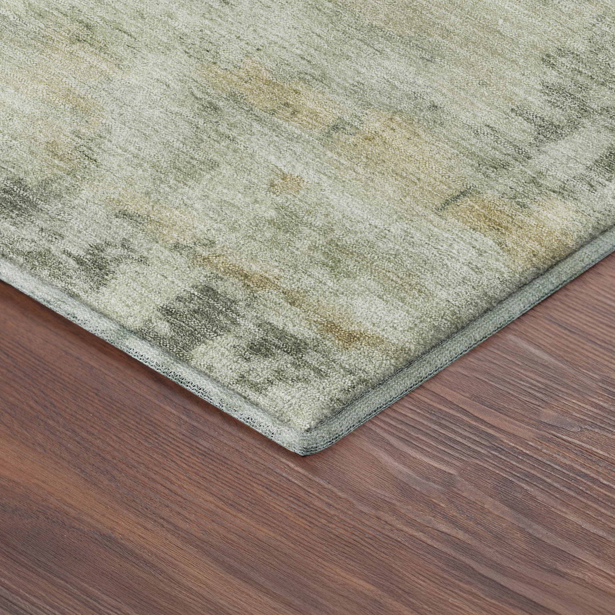 Bogota Machine Washable Traditional Aloe Green Rug 1'8" x 2'6" #shape_Rectangle