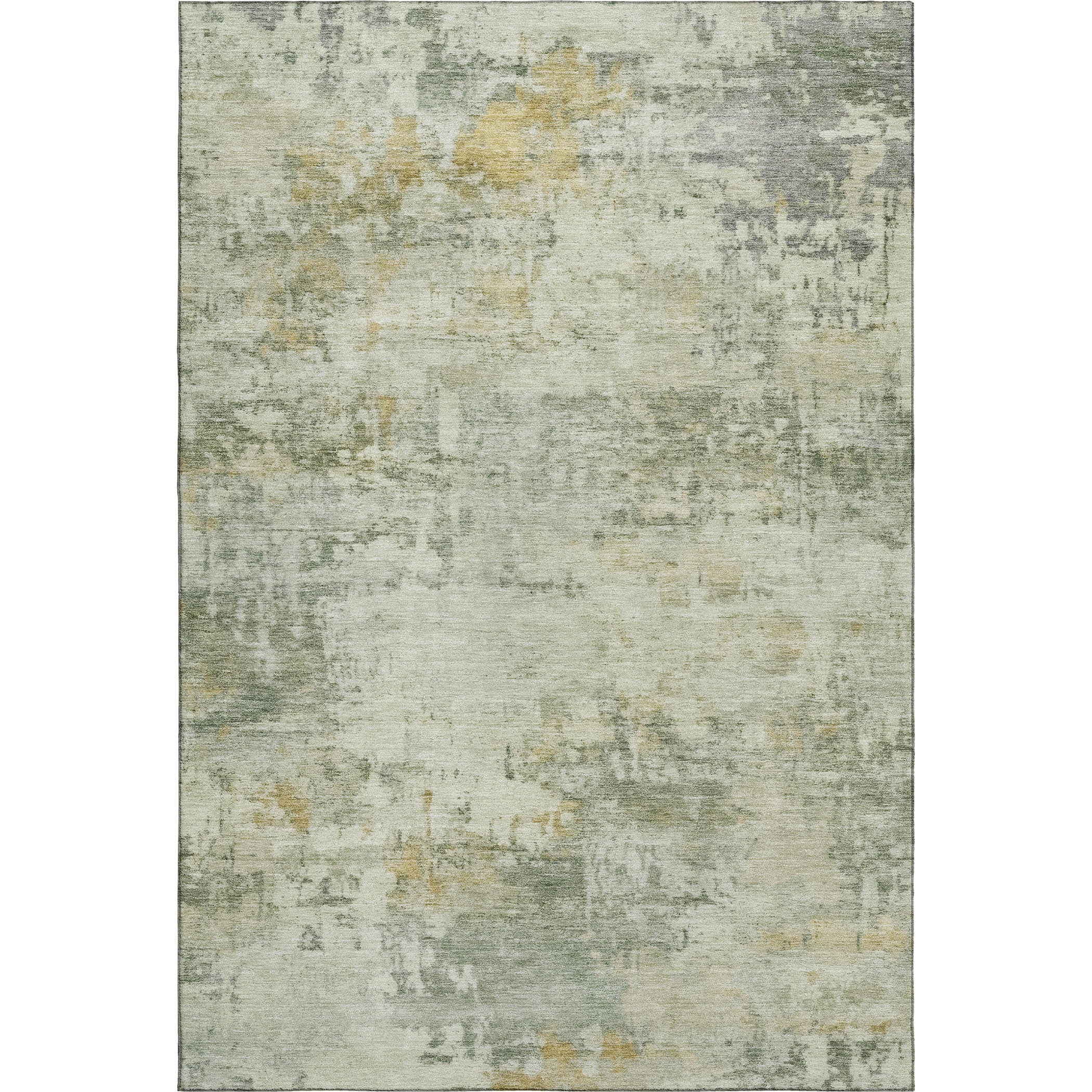 Bogota Machine Washable Traditional Aloe Green Rug 3' x 5' #shape_Rectangle