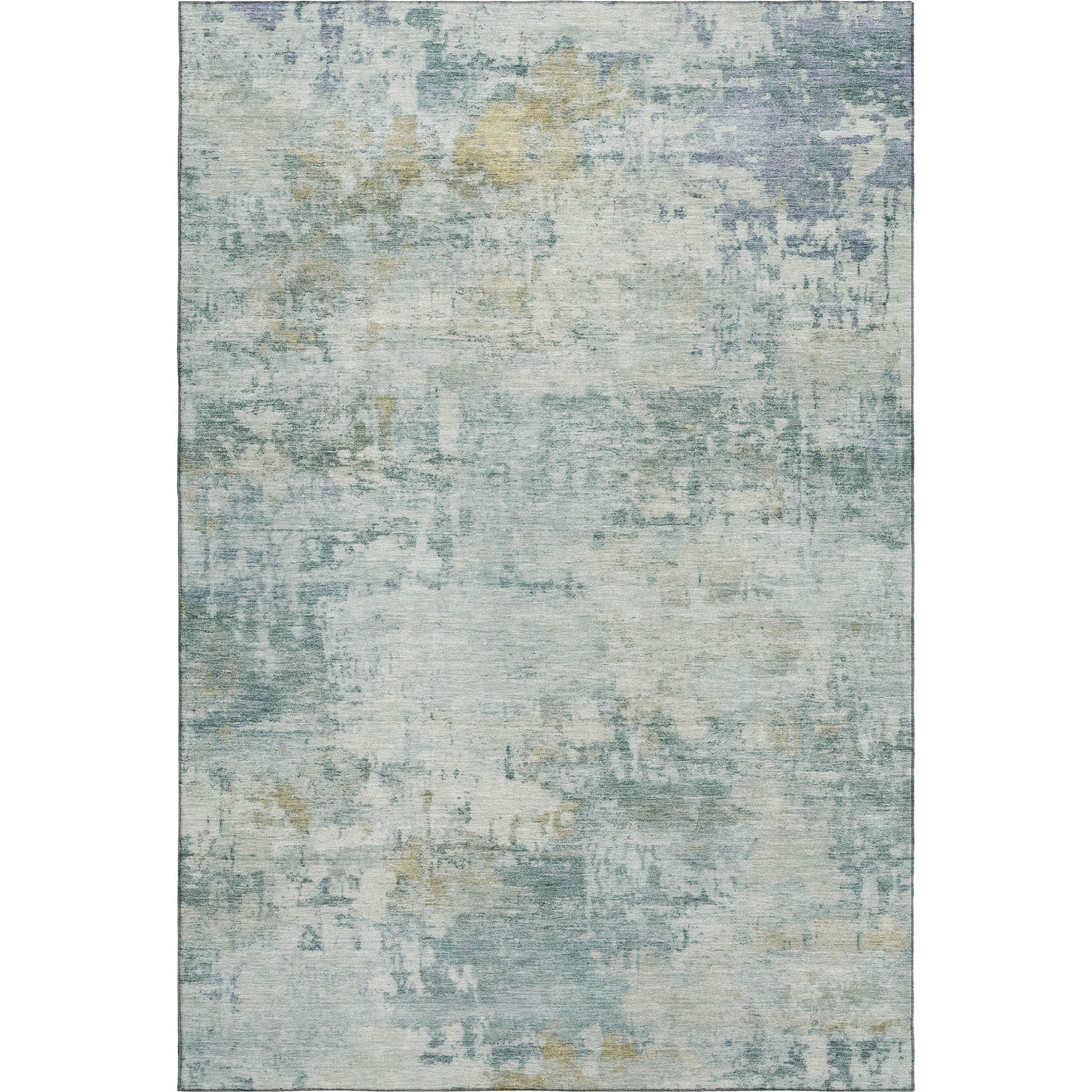 Bogota Machine Washable Traditional Aqua Teal Rug 3' x 5' #shape_Rectangle