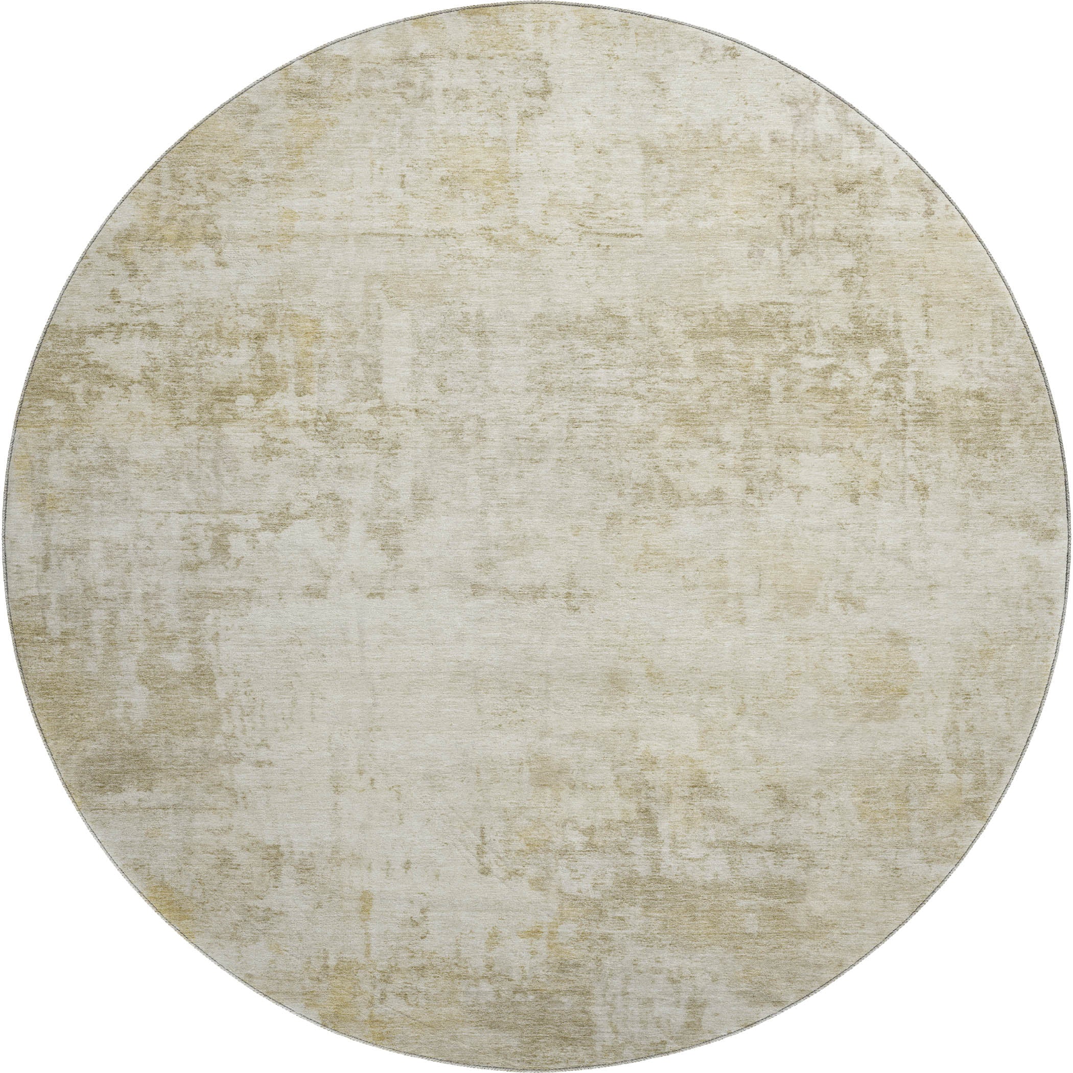 Bogota Machine Washable Traditional Putty Ivory Rug 8' x 8' #shape_Round