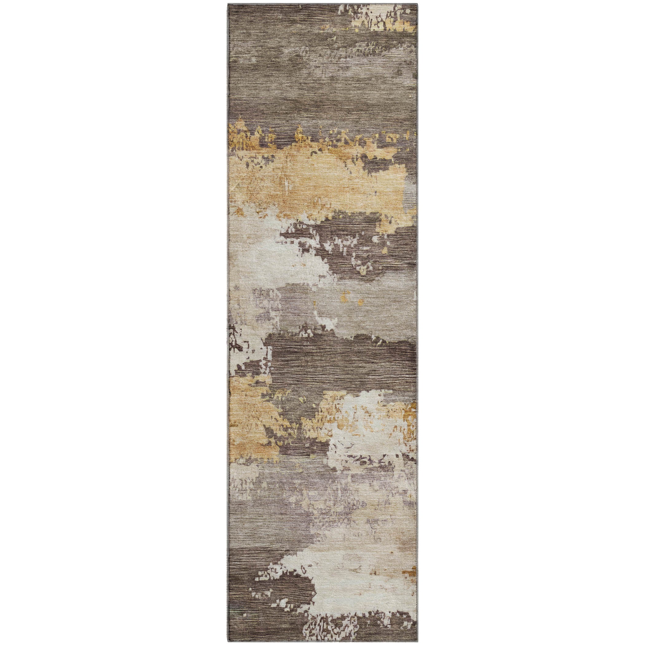 Colombo Machine Washable Traditional Chocolate Brown Rug 2'3" x 7'6" #shape_Runner