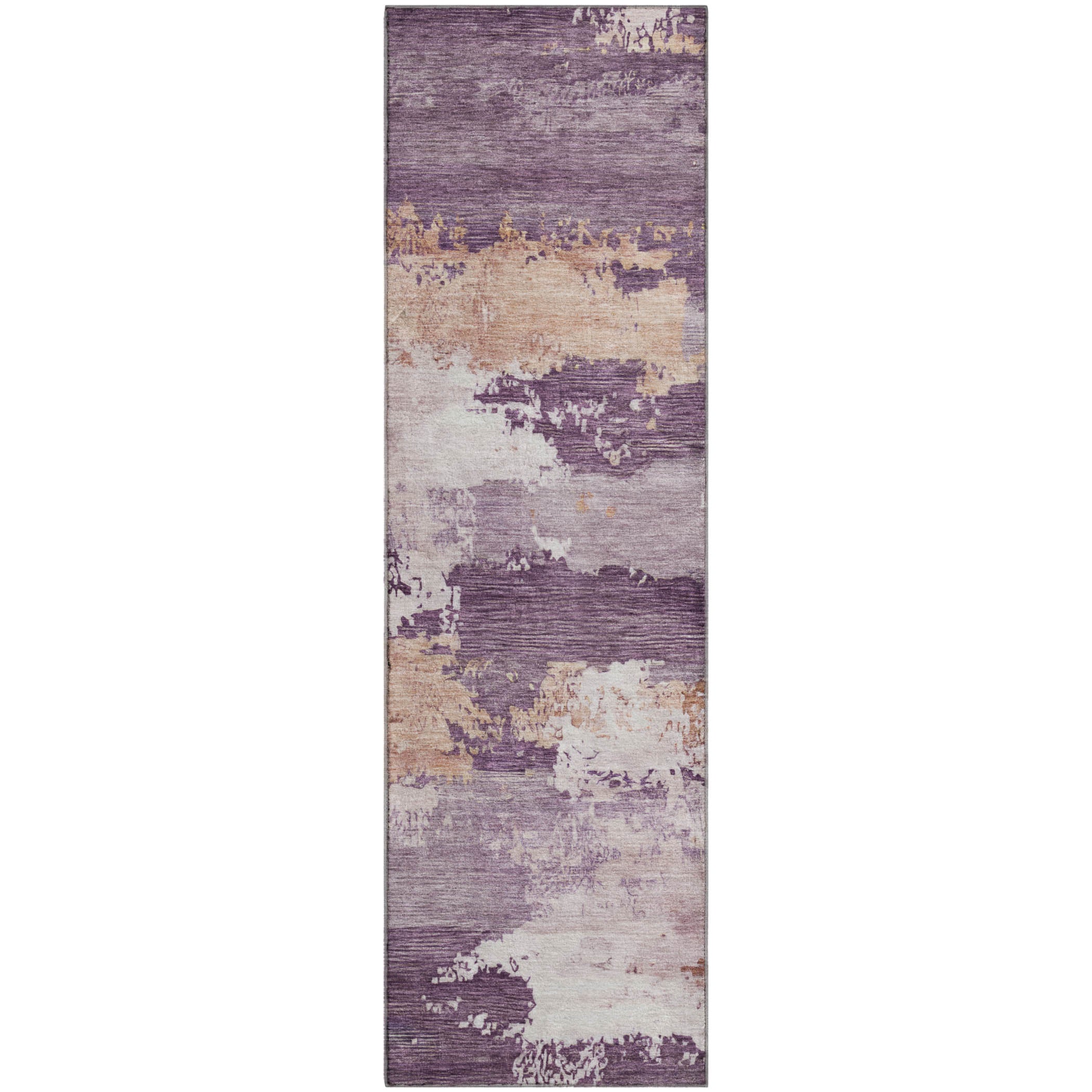 Colombo Machine Washable Traditional Eggplant Purple Rug 2'3" x 7'6" #shape_Runner