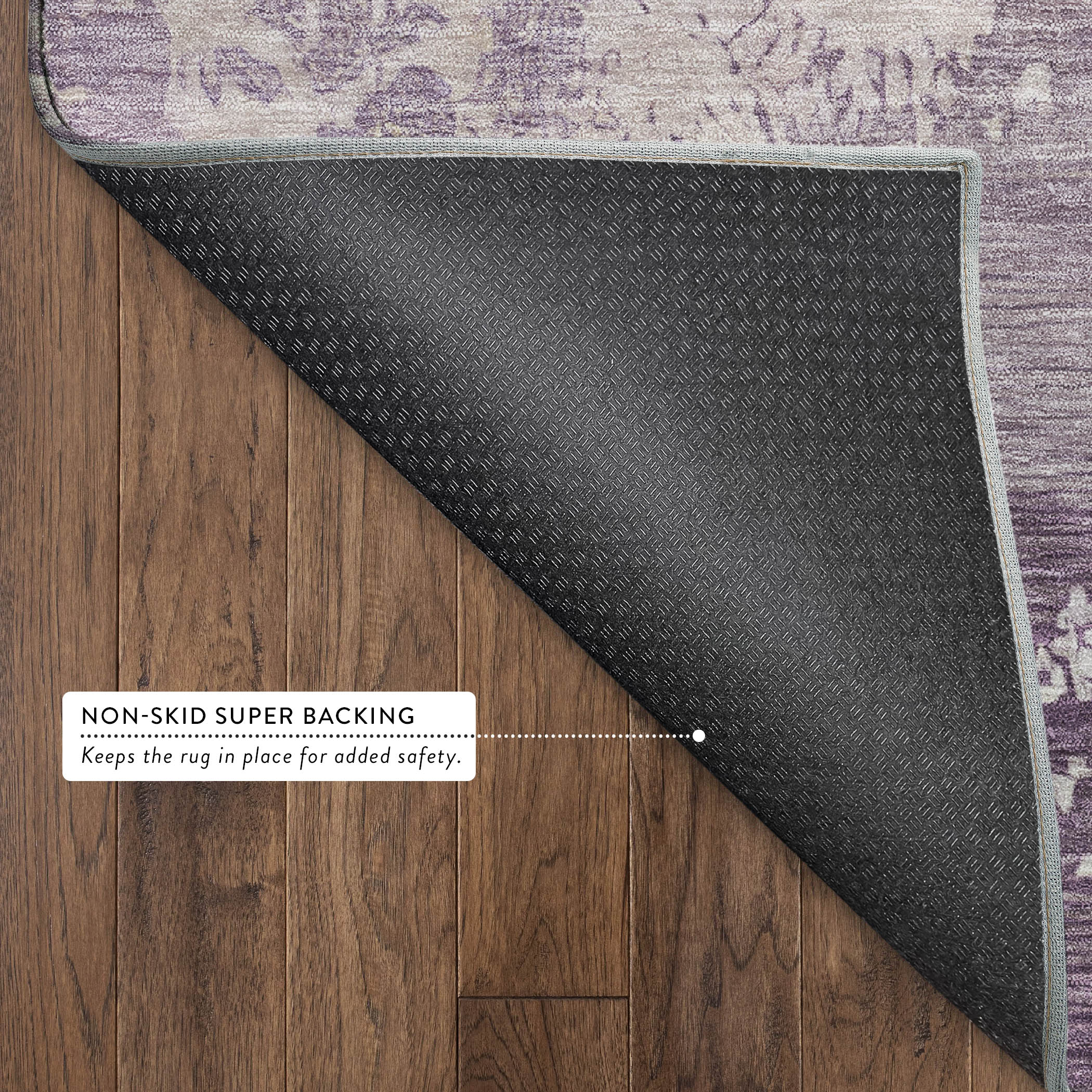 Colombo Machine Washable Traditional Eggplant Purple Rug 1'8" x 2'6" #shape_Rectangle