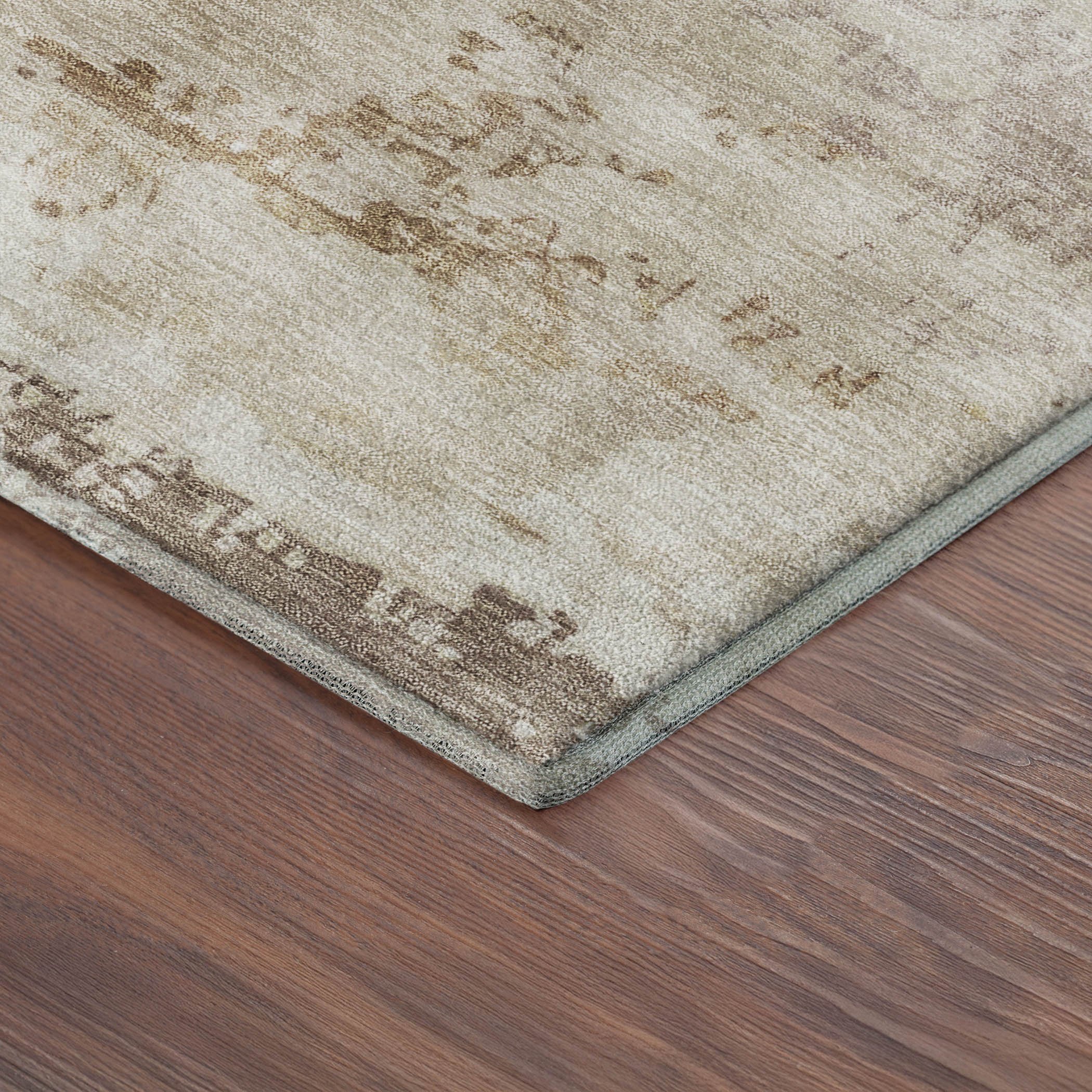 Colombo Machine Washable Traditional Mocha Brown Rug 1'8" x 2'6" #shape_Rectangle