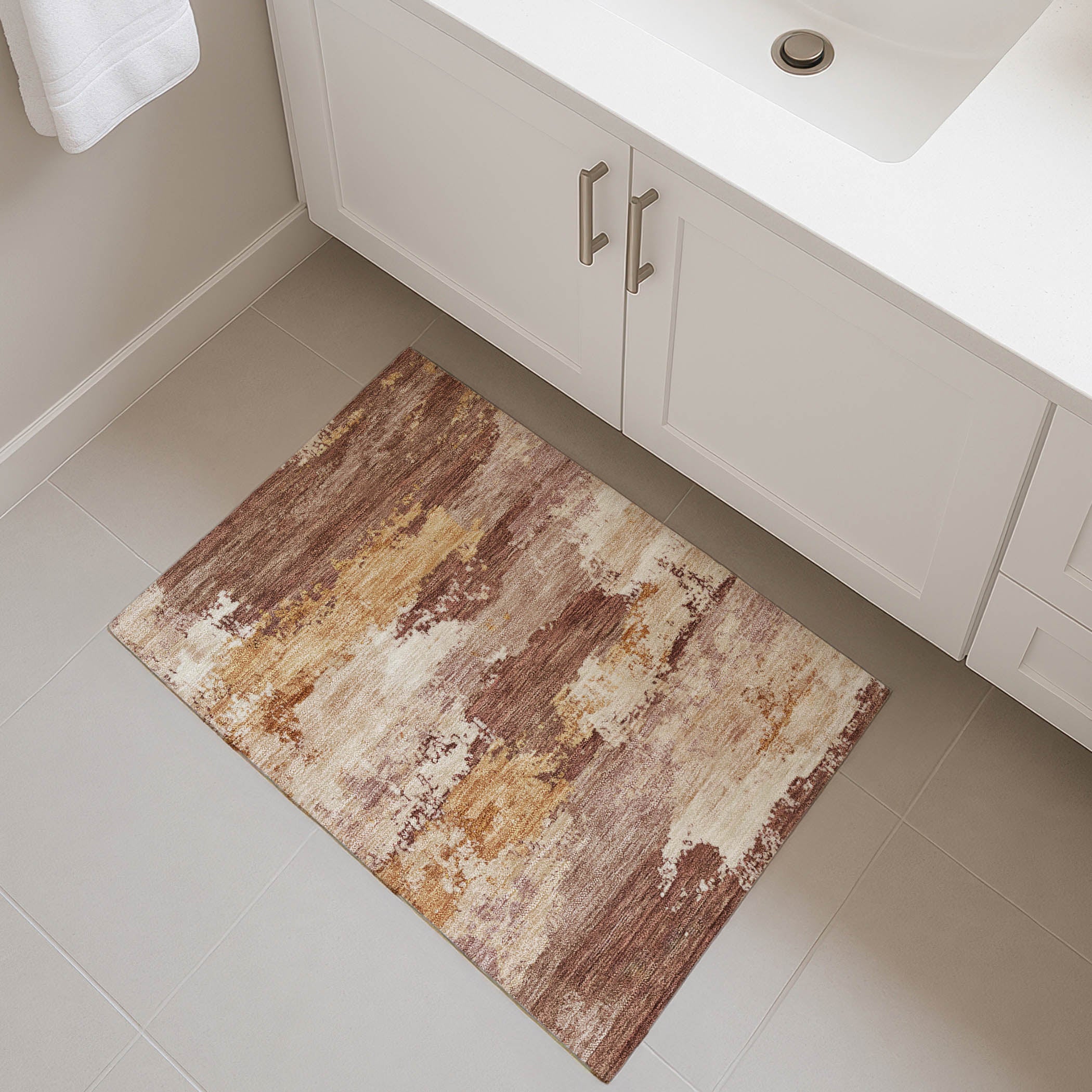 Colombo Machine Washable Transitional Paprika Orange Rug 1'8" x 2'6" #shape_Rectangle