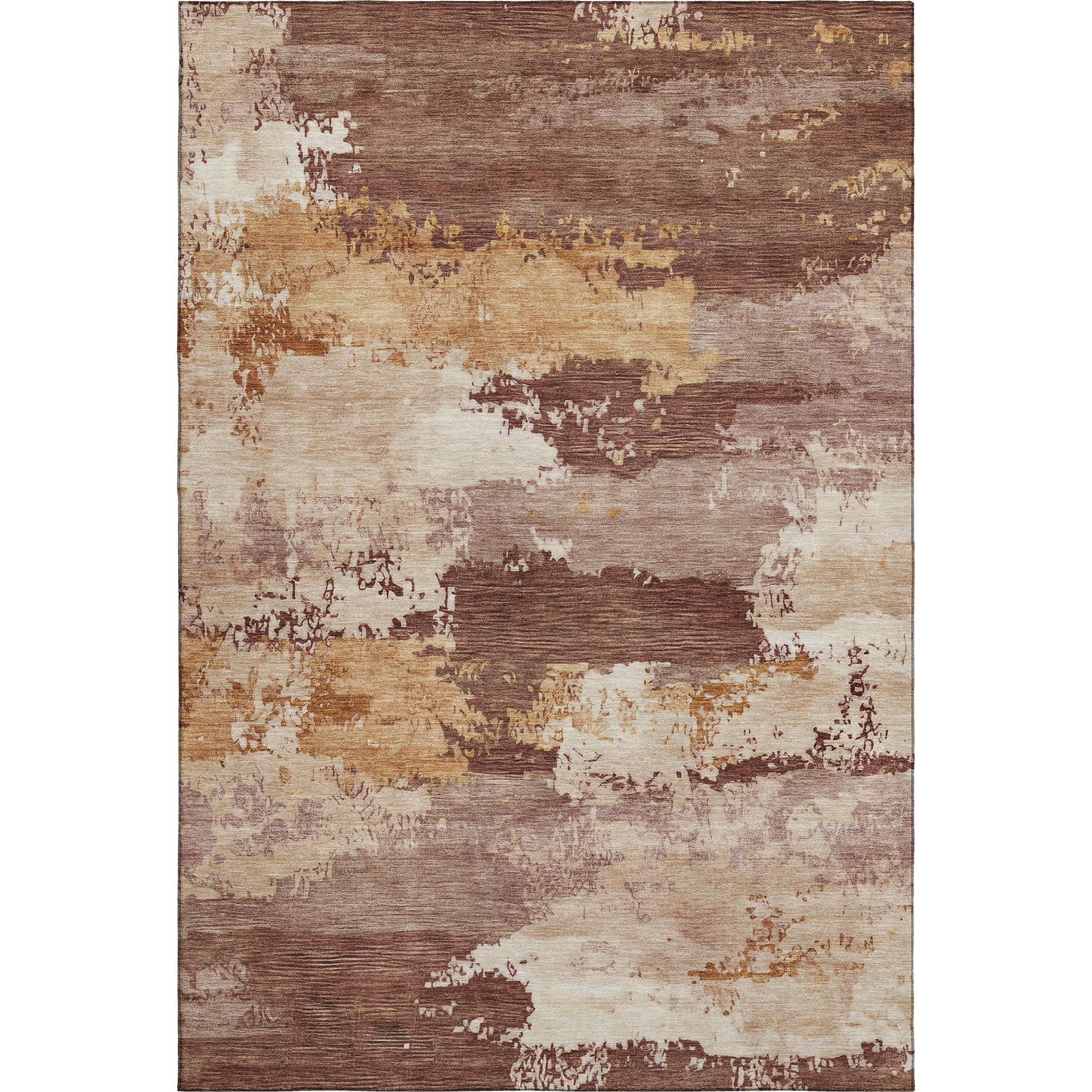 Colombo Machine Washable Transitional Paprika Orange Rug 3' x 5' #shape_Rectangle