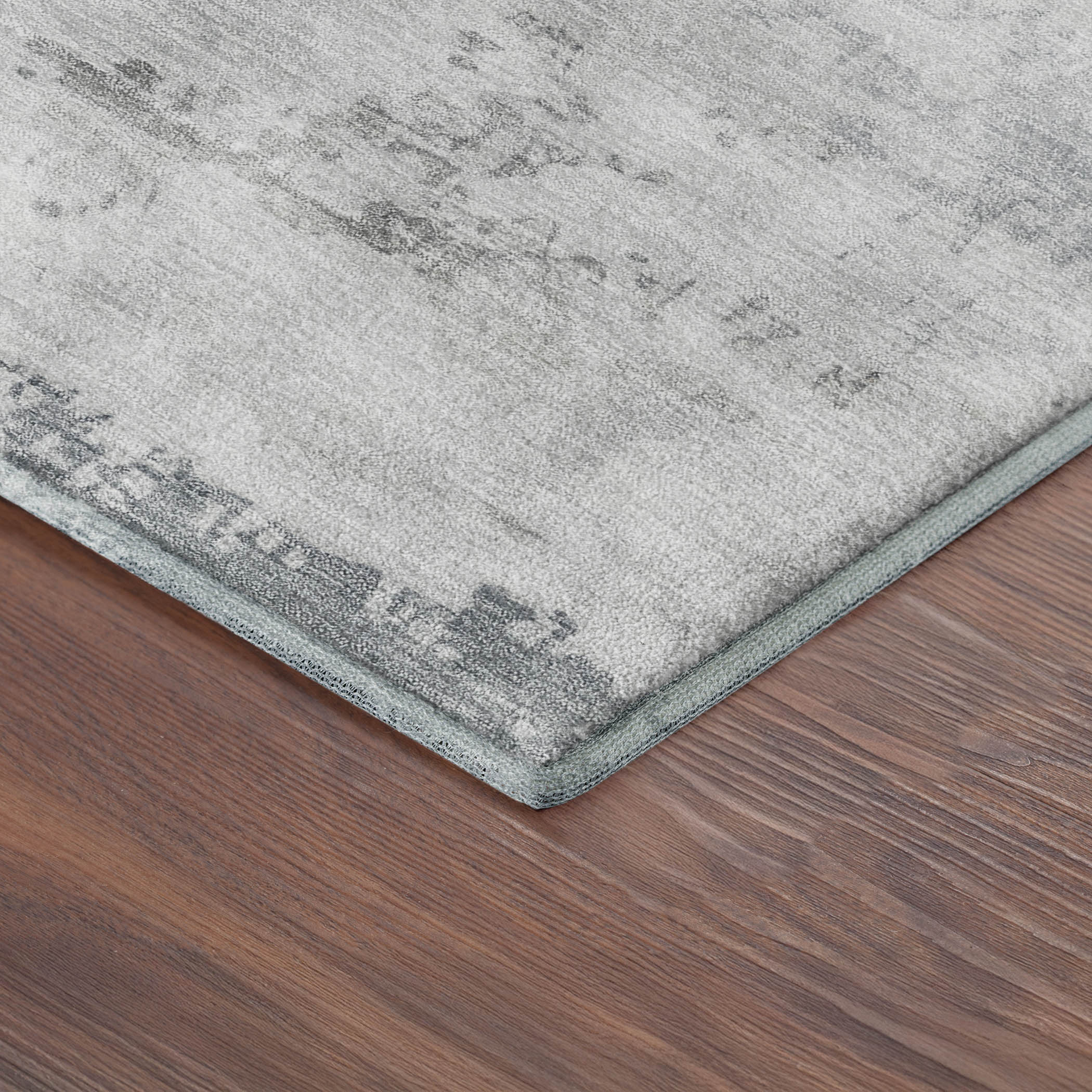 Colombo Machine Washable Transitional Silver Gray Rug 1'8" x 2'6" #shape_Rectangle