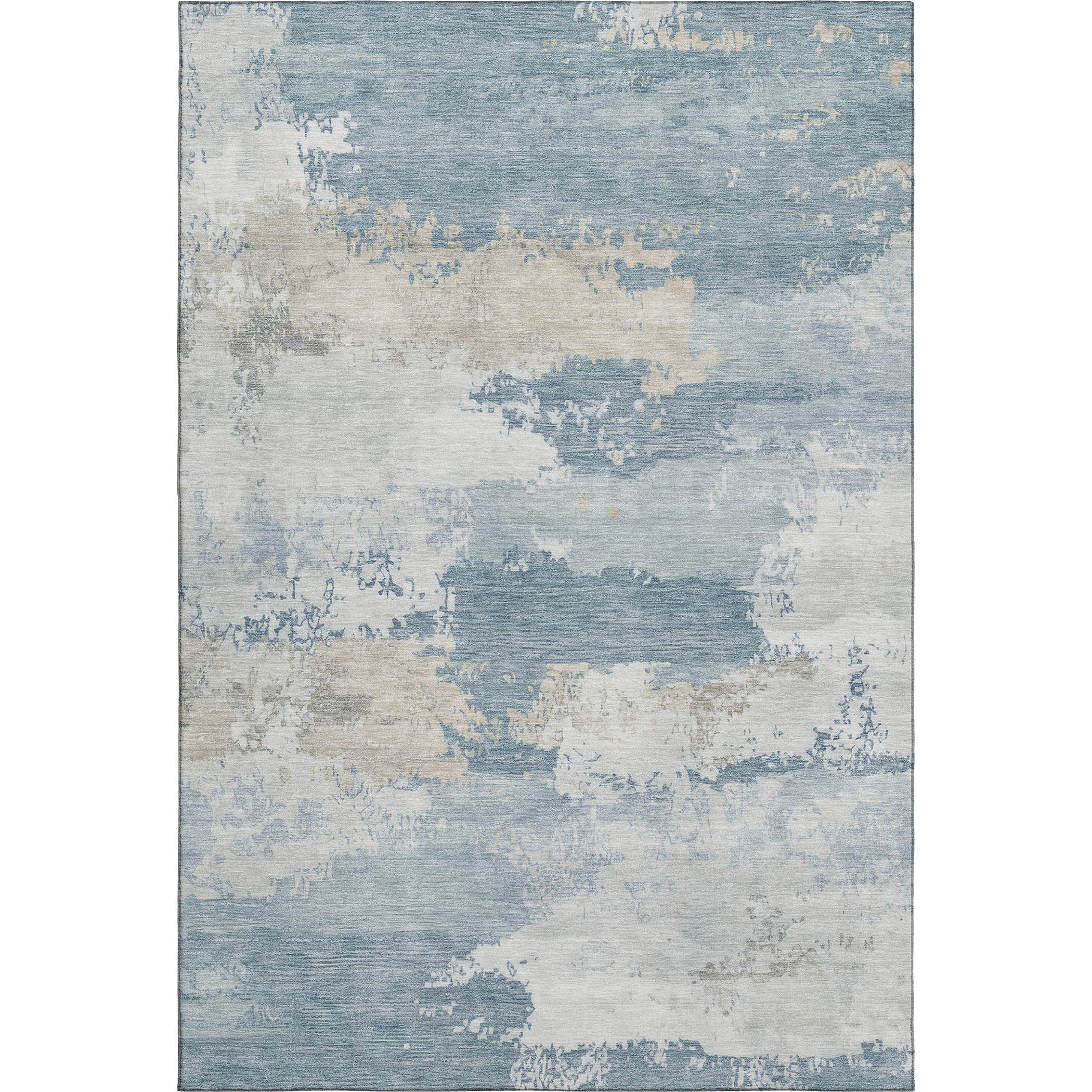 Colombo Machine Washable Transitional Sky Blue Rug 3' x 5' #shape_Rectangle