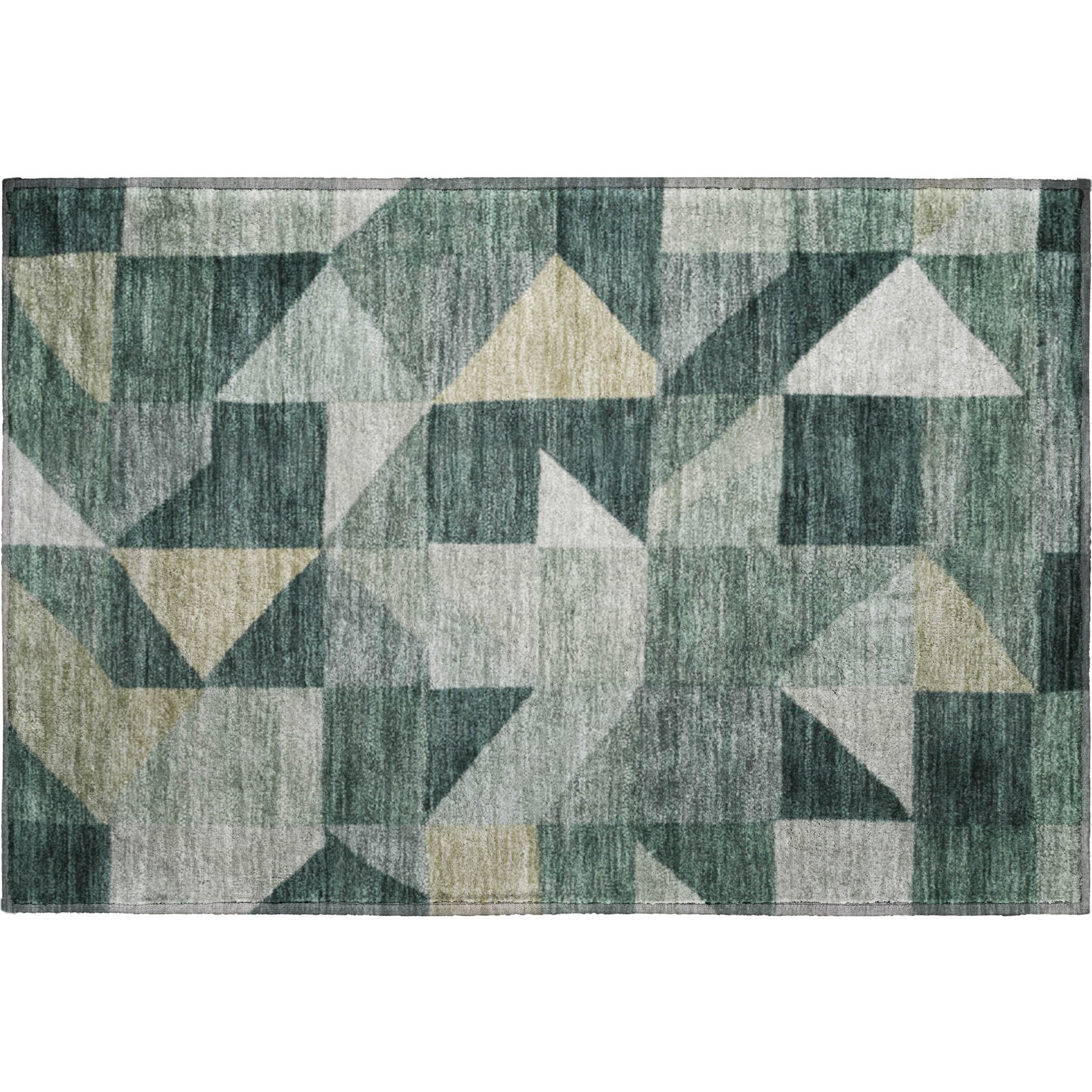 Kathmandu Machine Washable Transitional Basil Green Rug 1'8" x 2'6" #shape_Rectangle