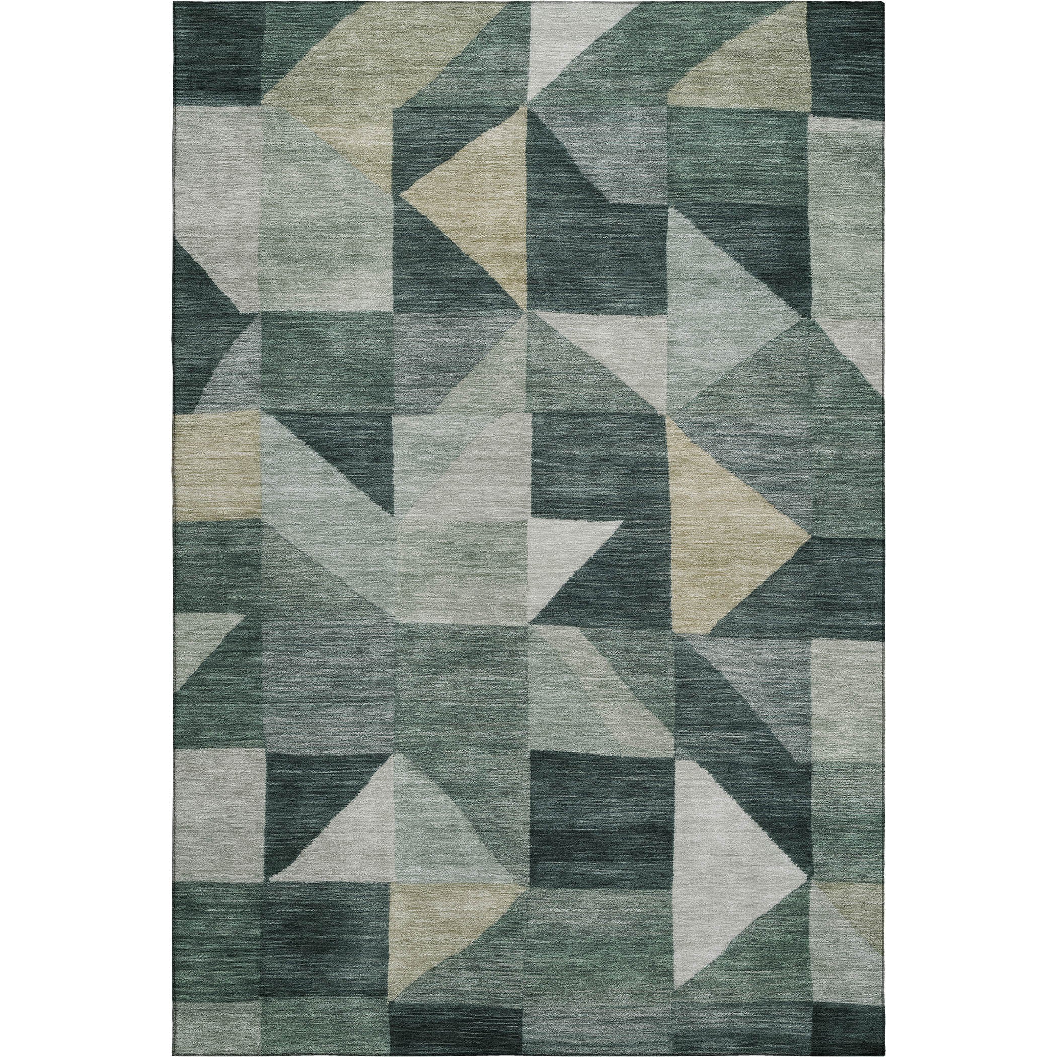 Kathmandu Machine Washable Transitional Basil Green Rug 3' x 5' #shape_Rectangle