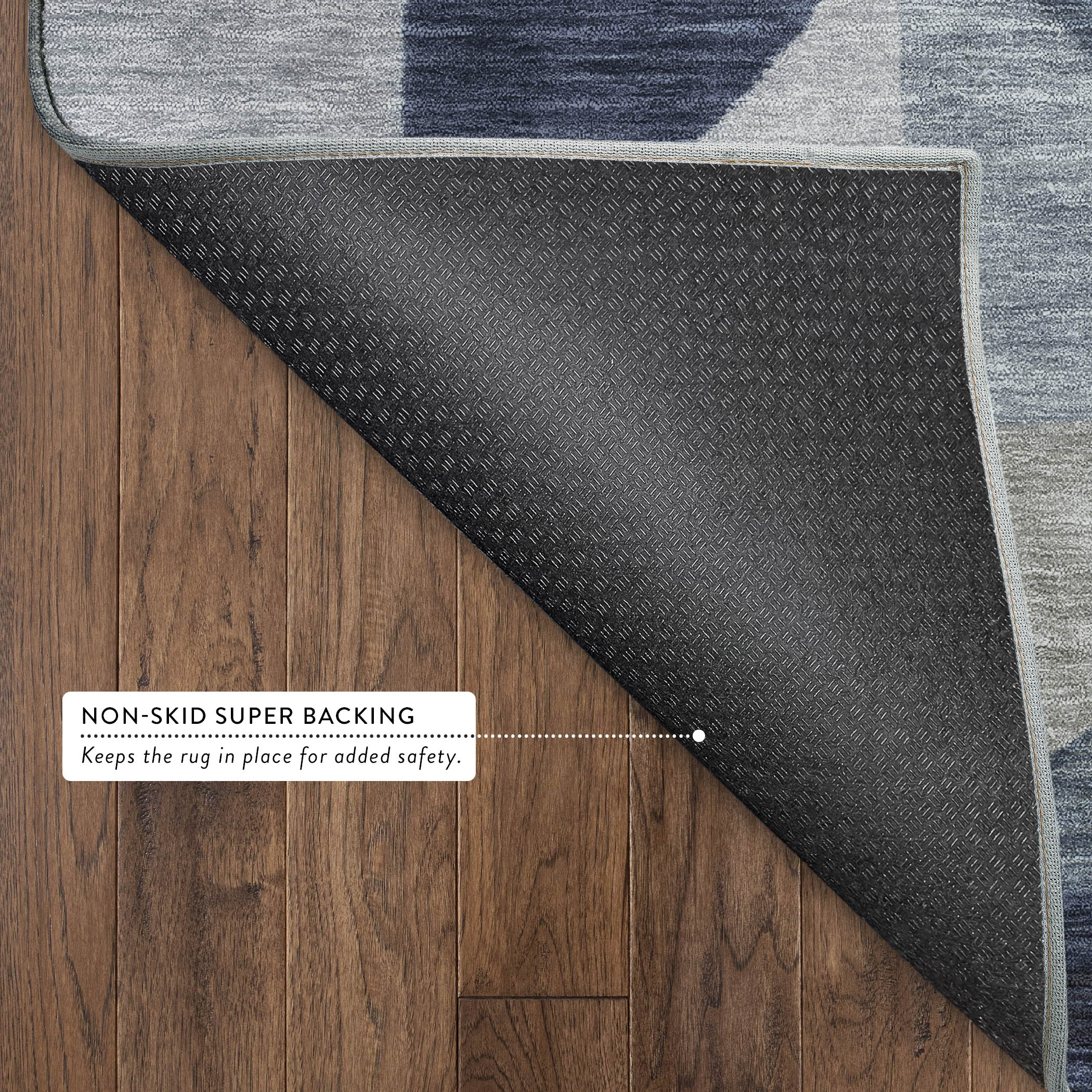 Kathmandu Machine Washable Transitional Blue Rug 1'8" x 2'6" #shape_Rectangle