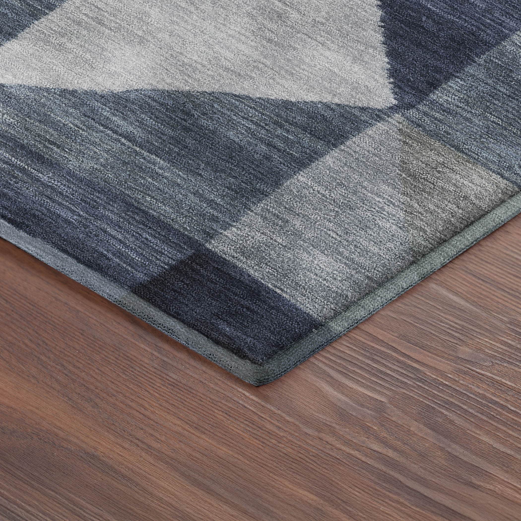 Kathmandu Machine Washable Transitional Blue Rug 1'8" x 2'6" #shape_Rectangle