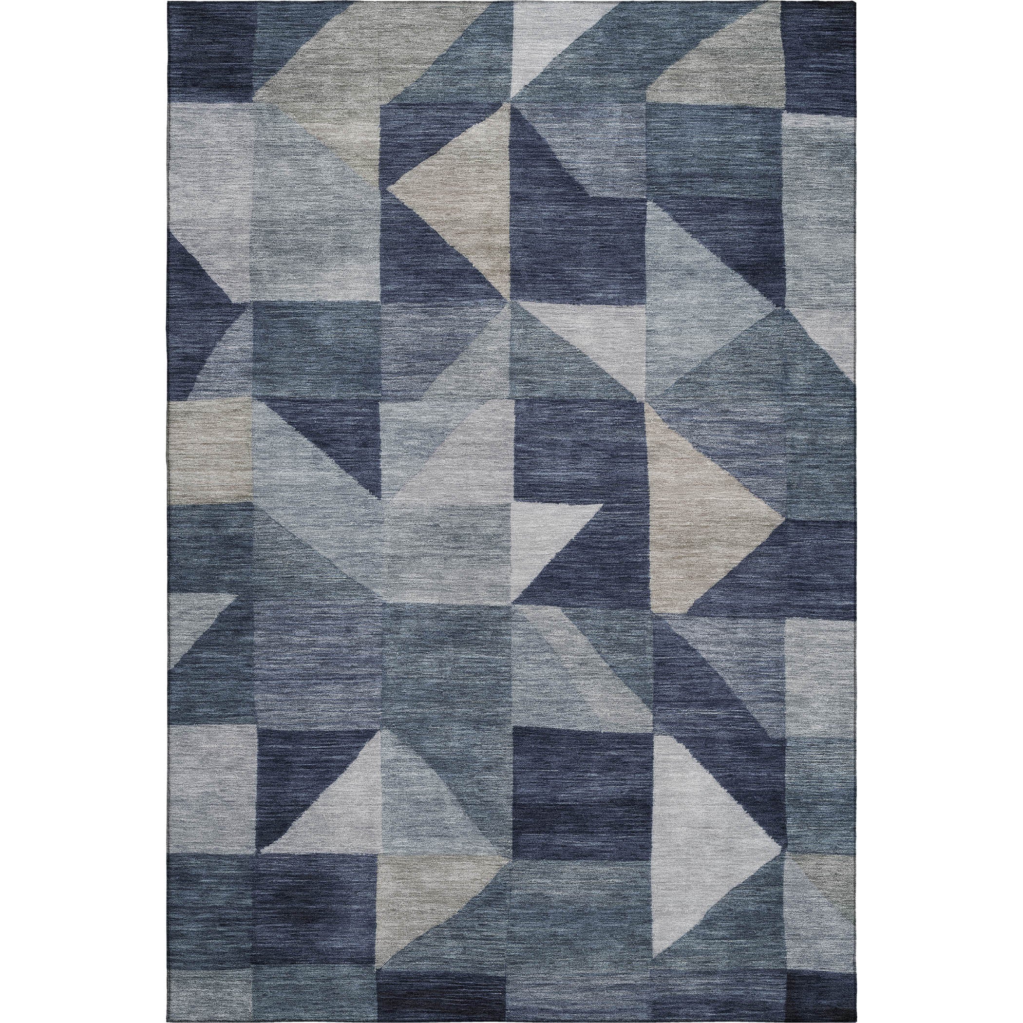 Kathmandu Machine Washable Transitional Blue Rug 3' x 5' #shape_Rectangle