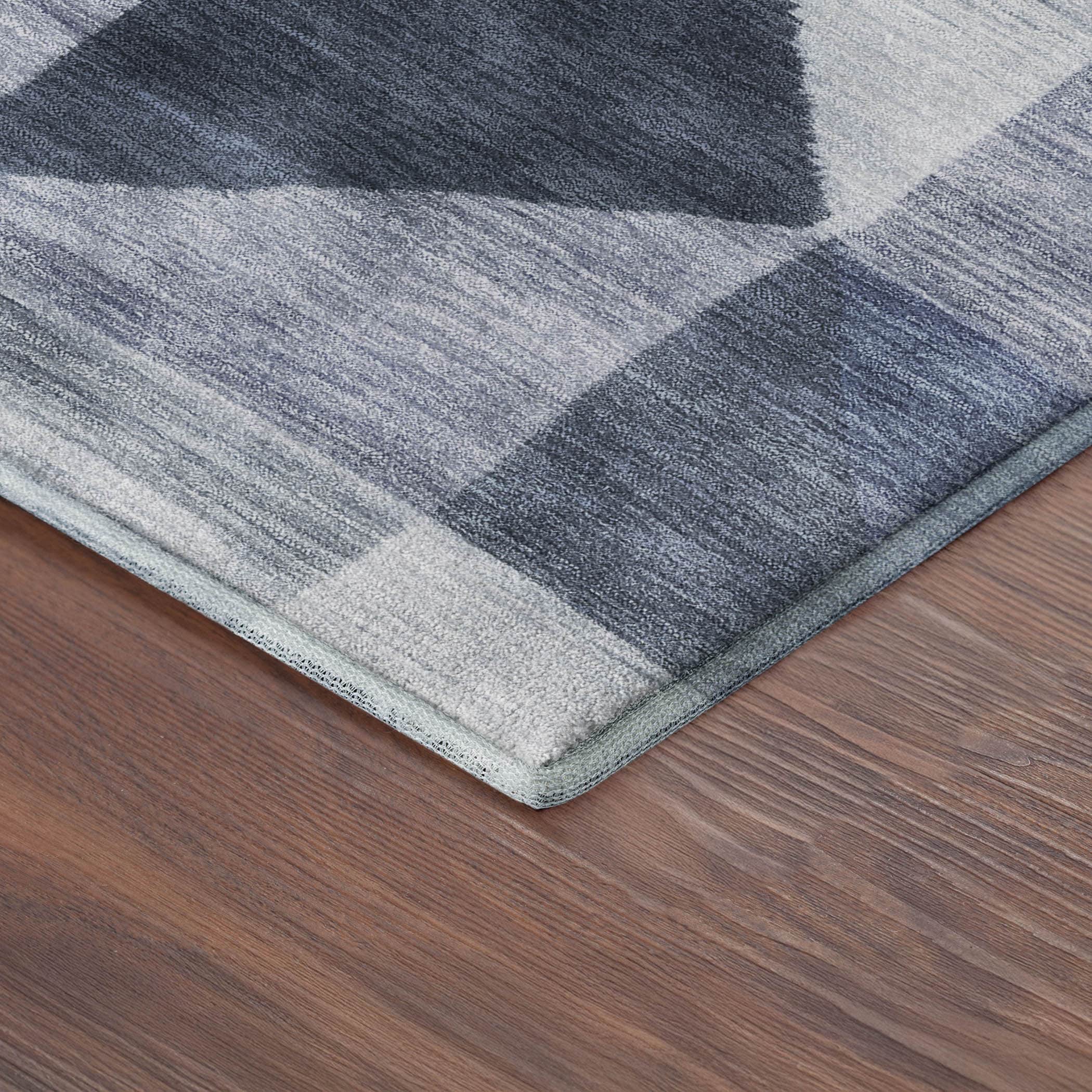 Kathmandu Machine Washable Transitional Denim Blue Rug 1'8" x 2'6" #shape_Rectangle