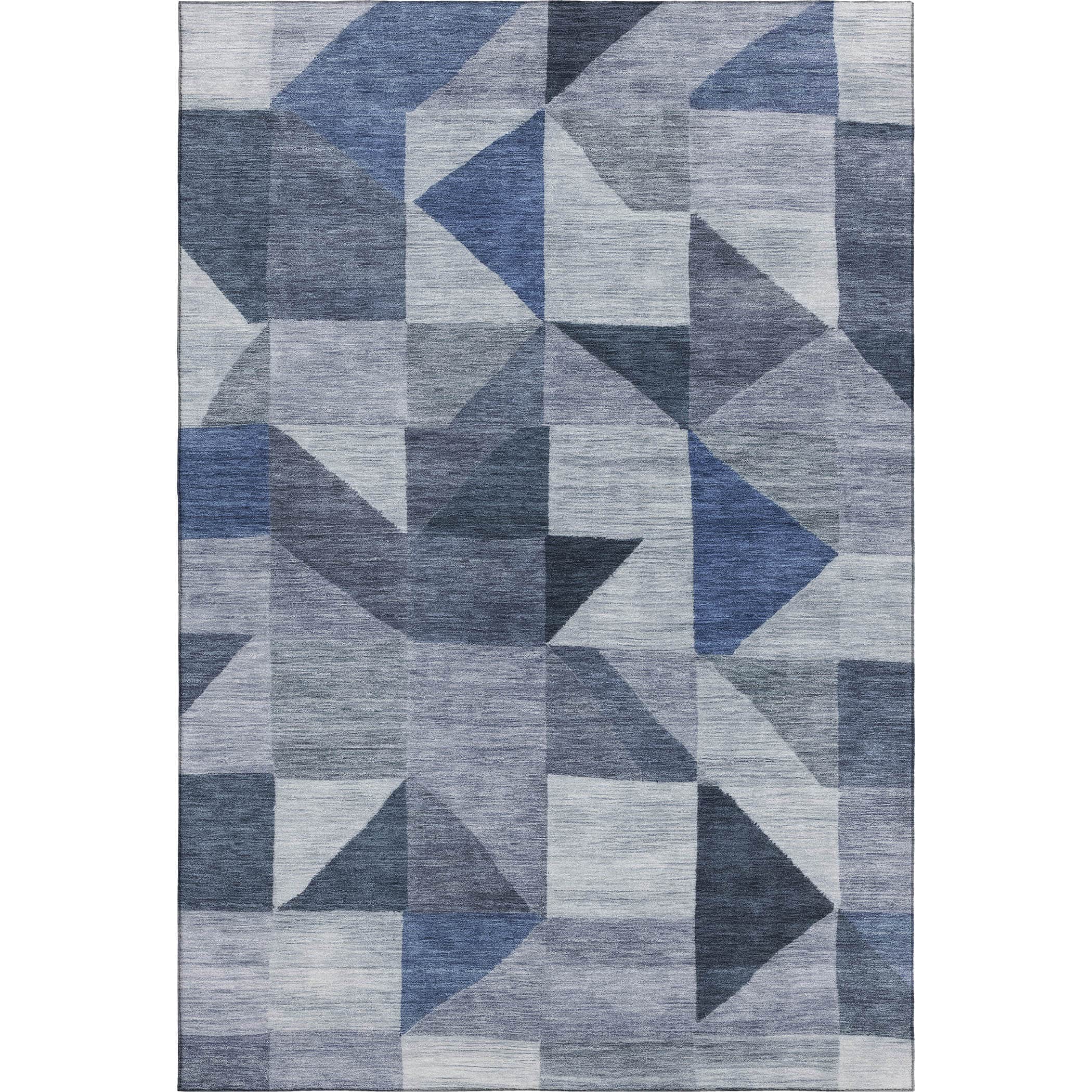 Kathmandu Machine Washable Transitional Denim Blue Rug 3' x 5' #shape_Rectangle