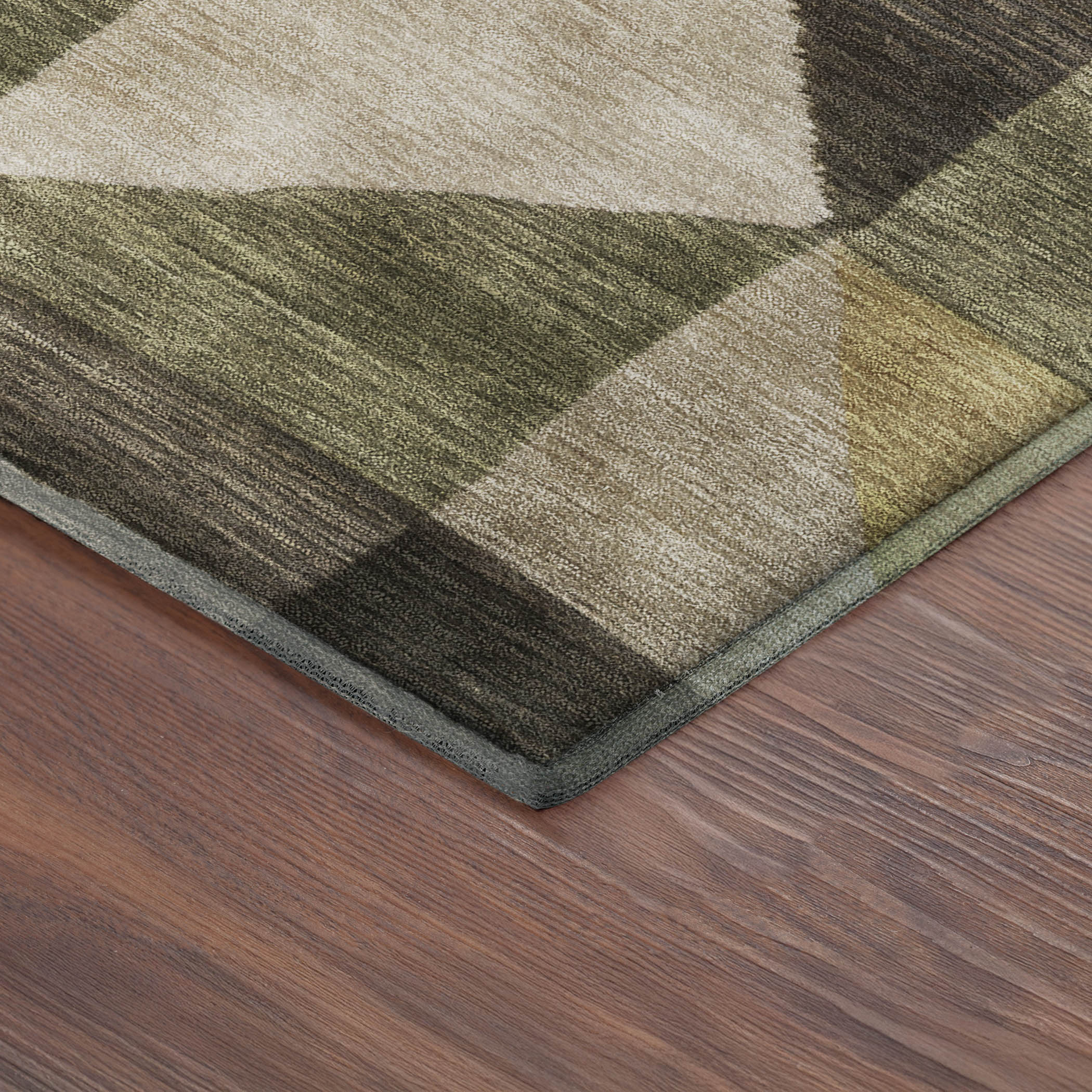 Kathmandu Machine Washable Transitional Fern Green Rug 1'8" x 2'6" #shape_Rectangle