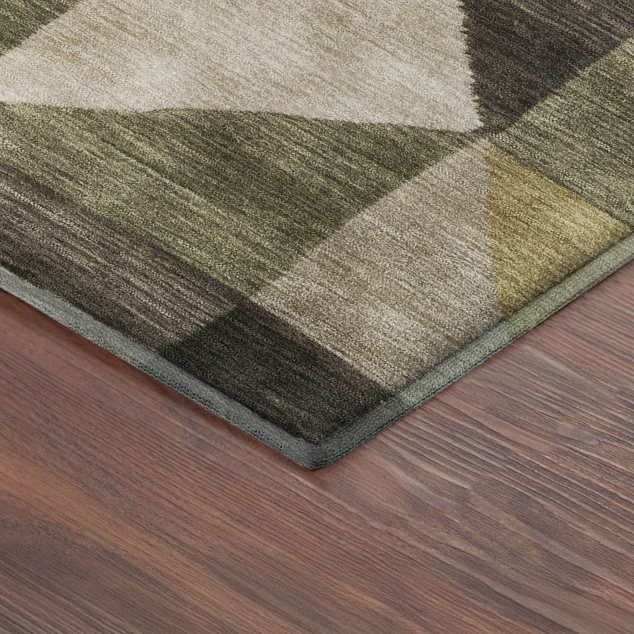 Kathmandu Machine Washable Transitional Fern Green Rug 1'8" x 2'6" #shape_Rectangle