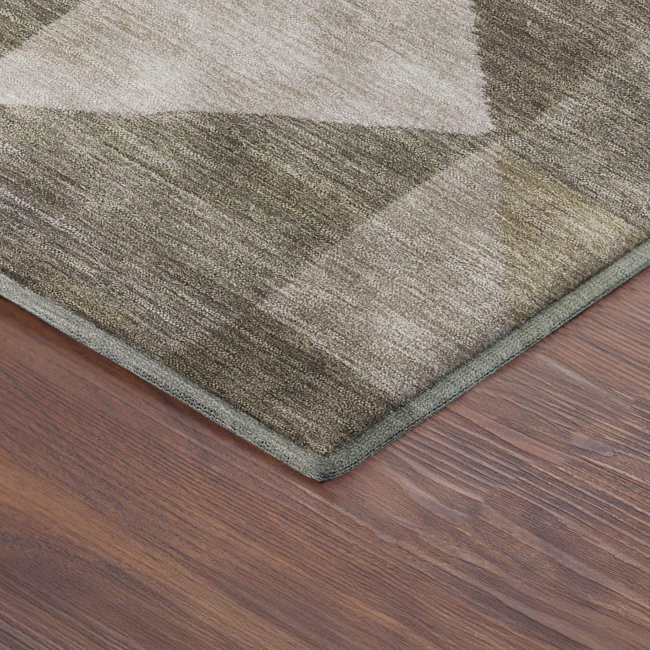 Kathmandu Machine Washable Transitional Khaki Brown Rug 1'8" x 2'6" #shape_Rectangle