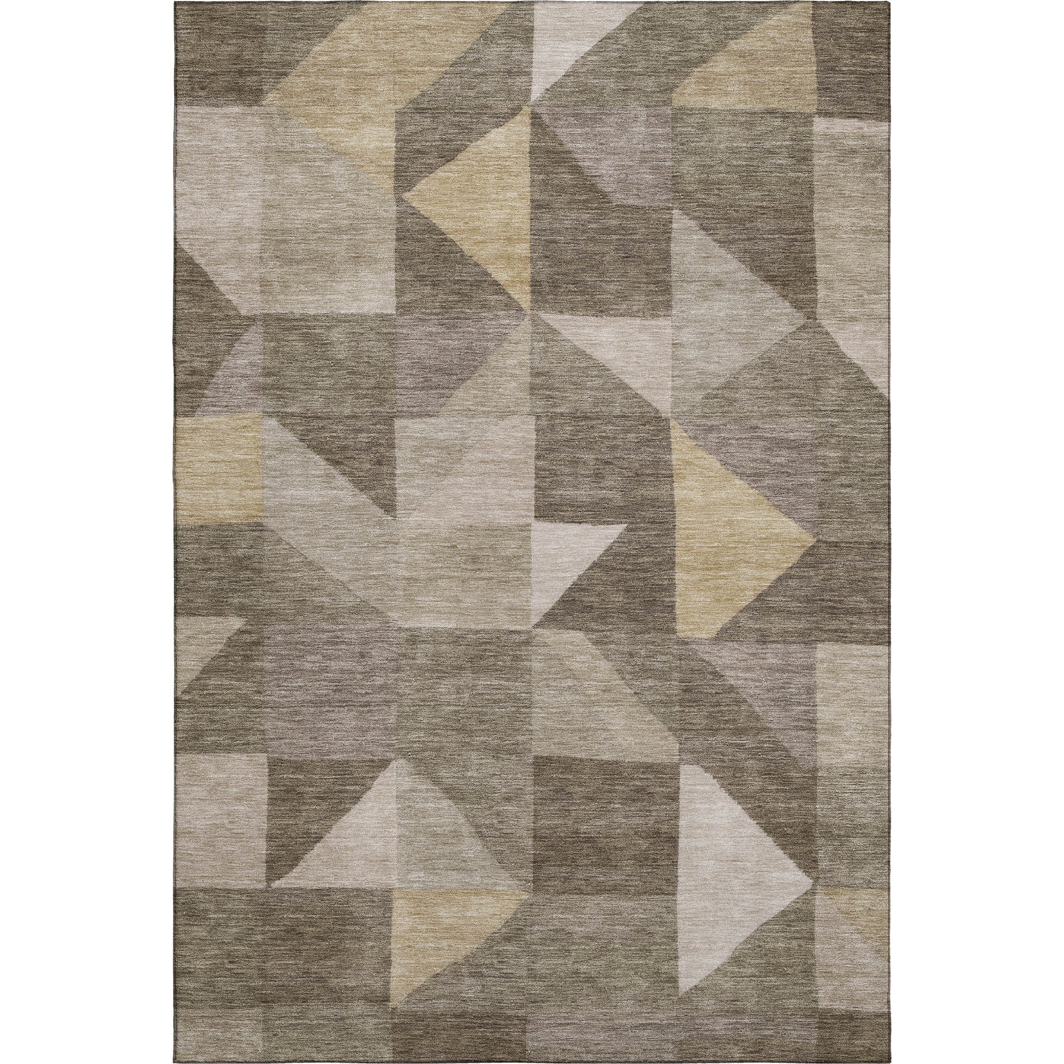 Kathmandu Machine Washable Transitional Khaki Brown Rug 3' x 5' #shape_Rectangle