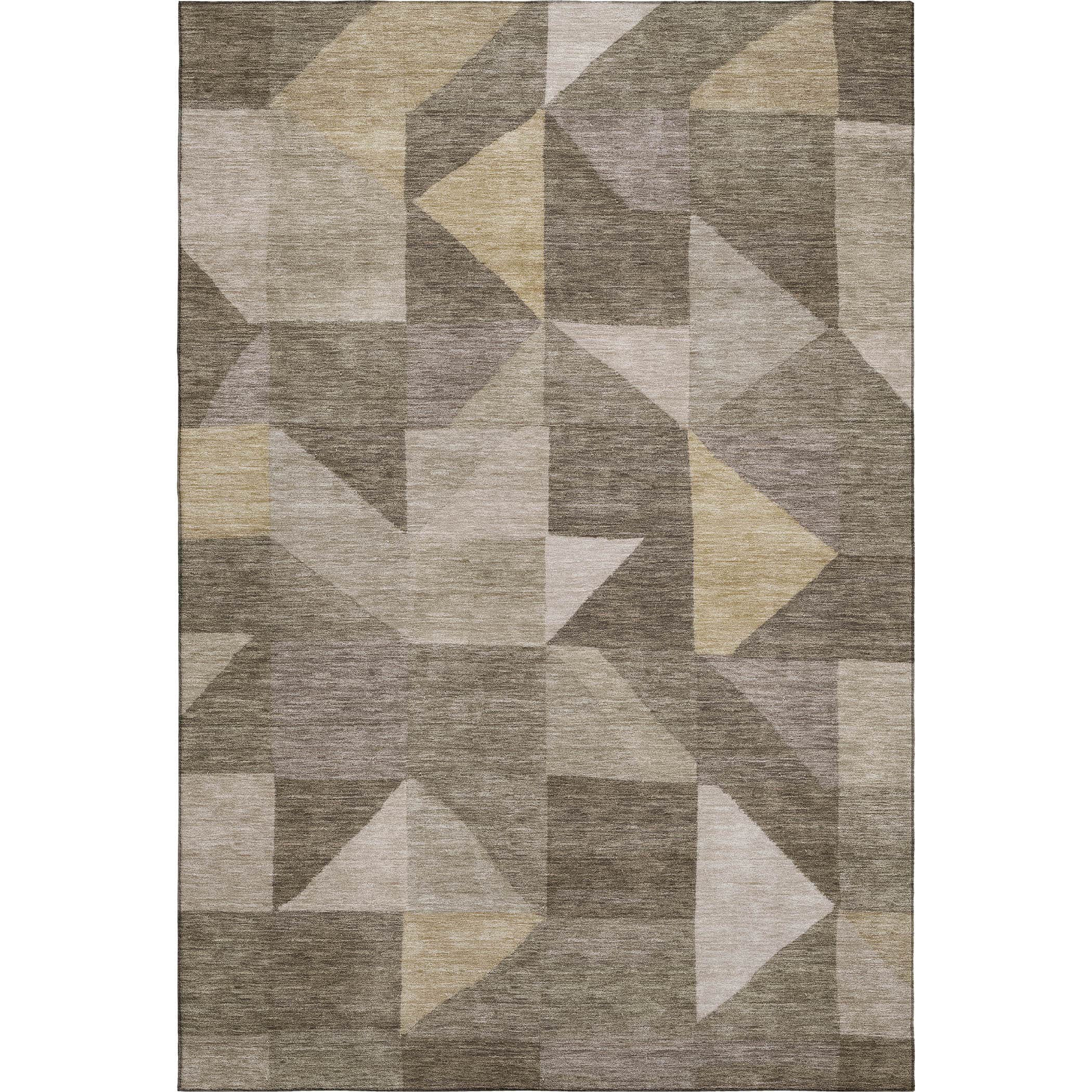 Kathmandu Machine Washable Transitional Khaki Brown Rug 3' x 5' #shape_Rectangle