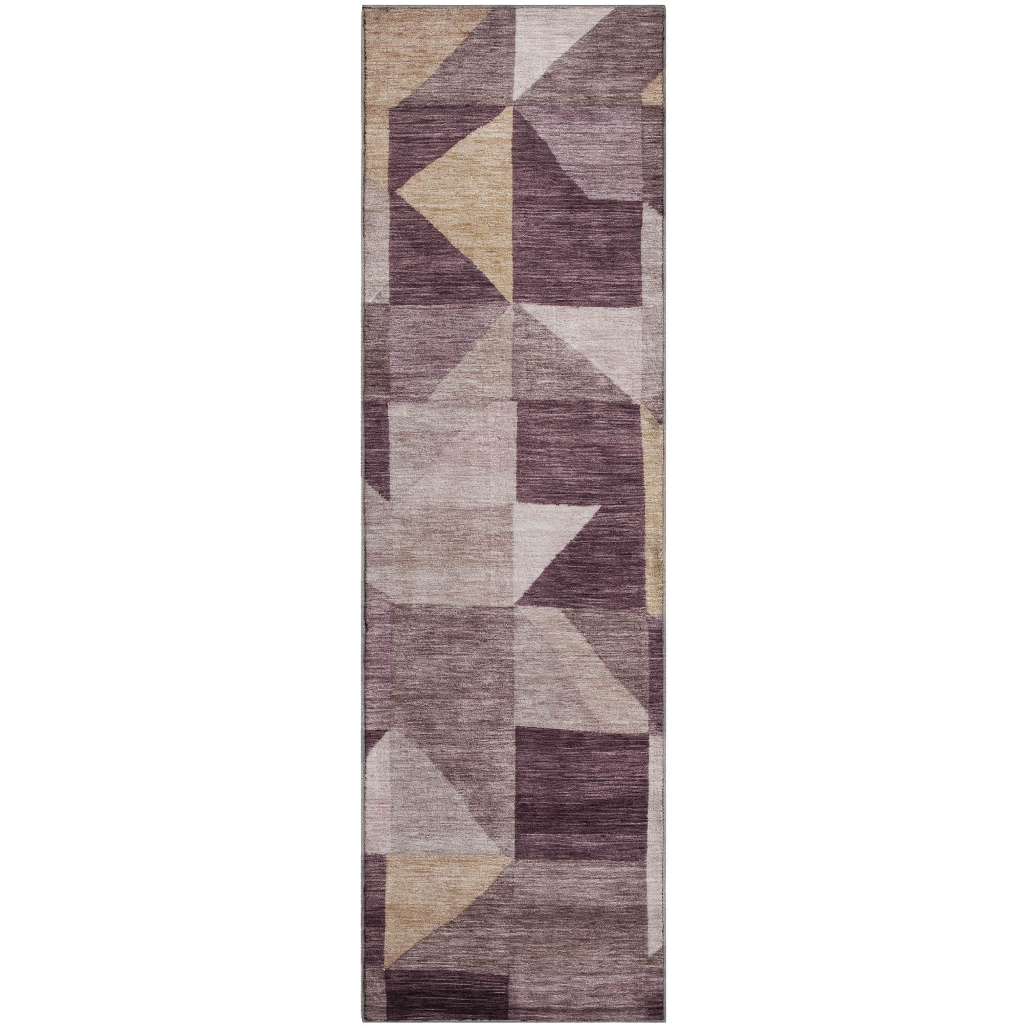 Kathmandu Machine Washable Transitional Plum Purple Rug 2'3" x 7'6" #shape_Runner