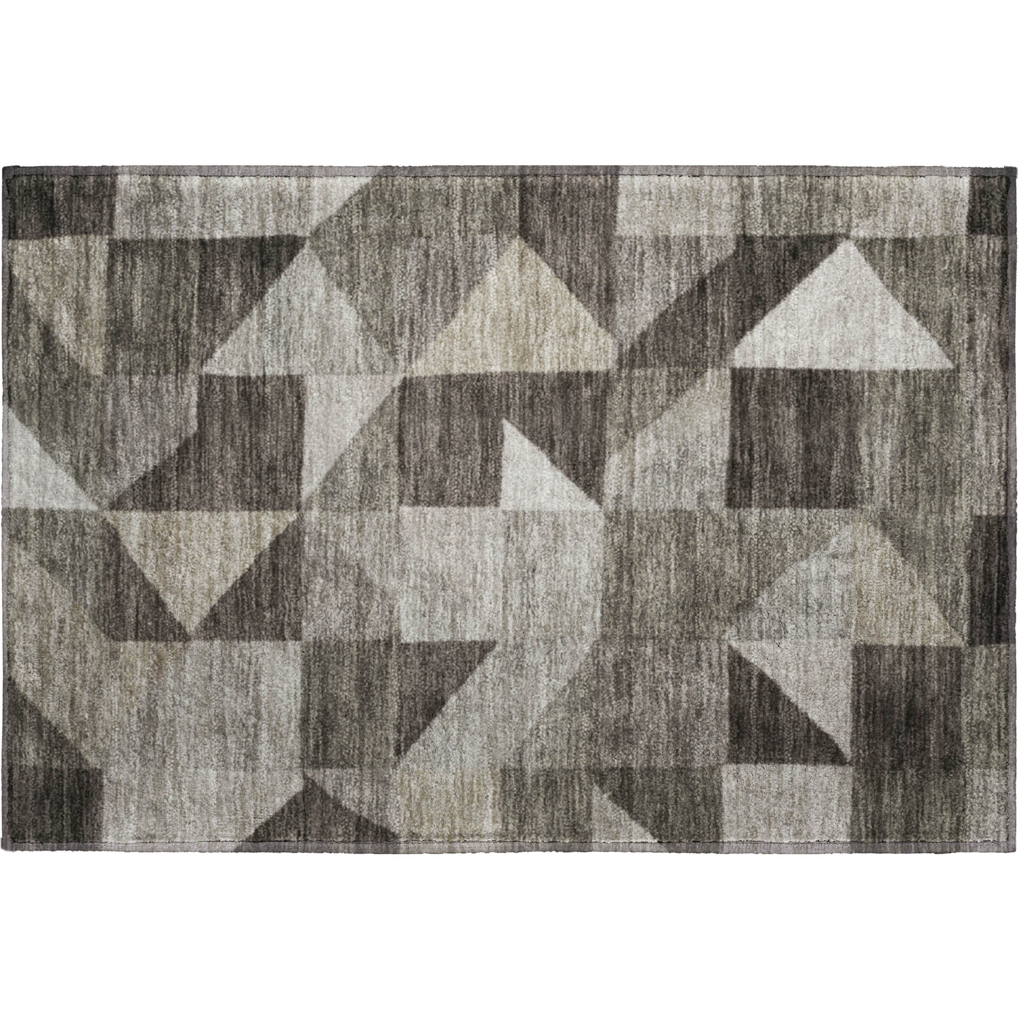 Kathmandu Machine Washable Transitional Taupe Brown Rug 1'8" x 2'6" #shape_Rectangle
