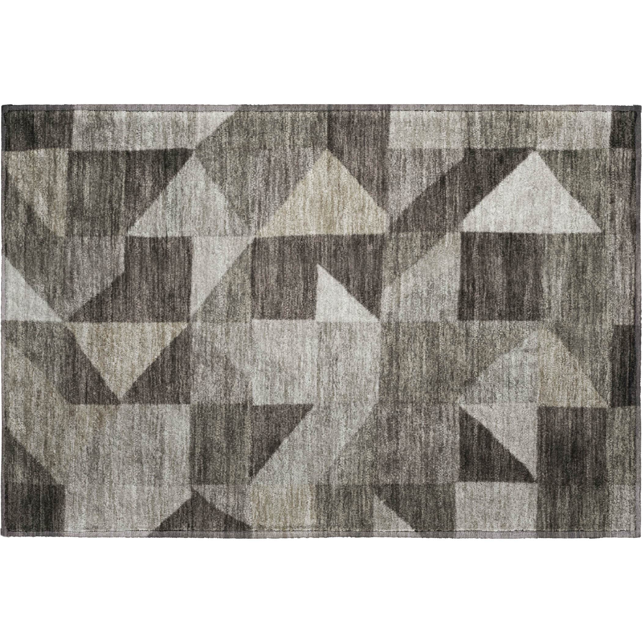 Kathmandu Machine Washable Transitional Taupe Brown Rug 1'8" x 2'6" #shape_Rectangle