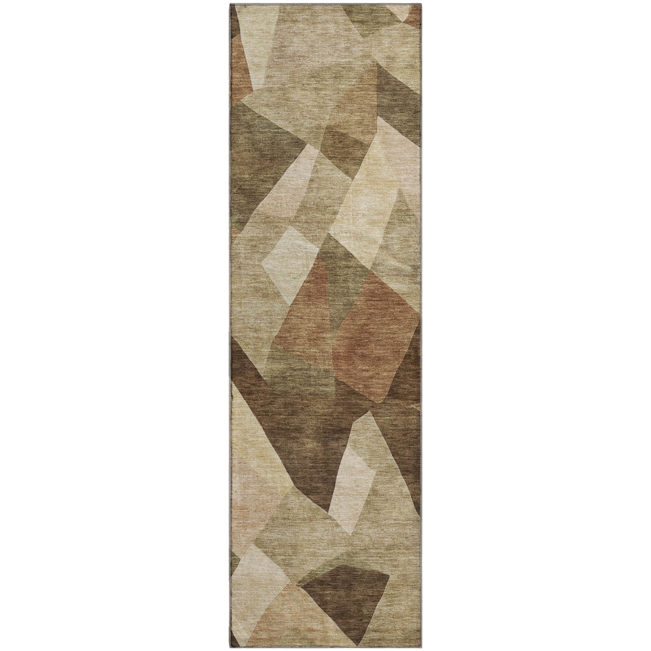 Lisbon Machine Washable Transitional Brown Rug 2'3" x 7'6" #shape_Runner