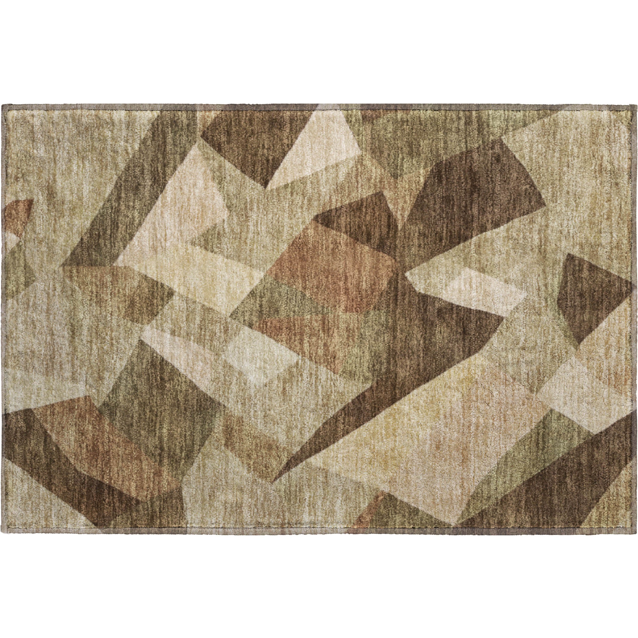 Lisbon Machine Washable Transitional Brown Rug 1'8" x 2'6" #shape_Rectangle