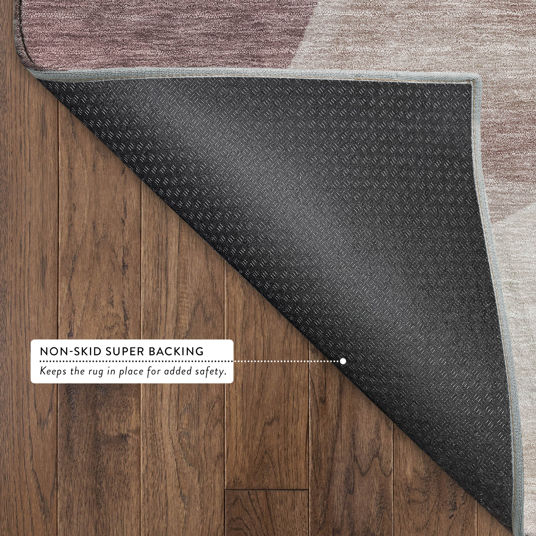 Baku Machine Washable Transitional Blush Pink Rug 1'8" x 2'6" #shape_Rectangle