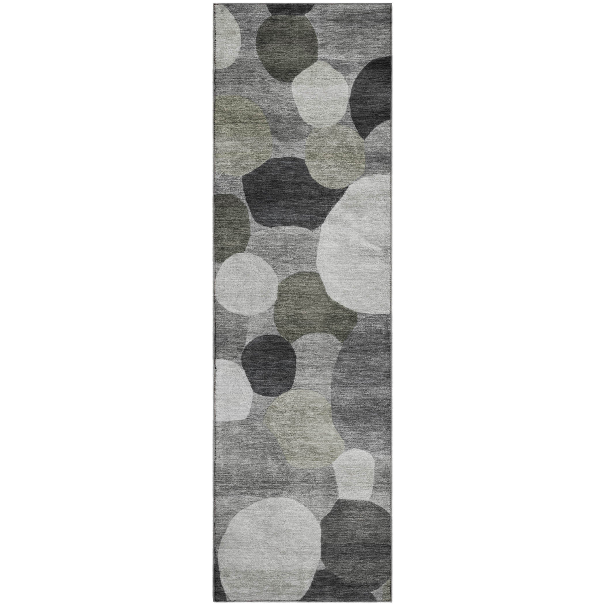 Baku Machine Washable Transitional Gray Rug 2'3" x 7'6" #shape_Runner