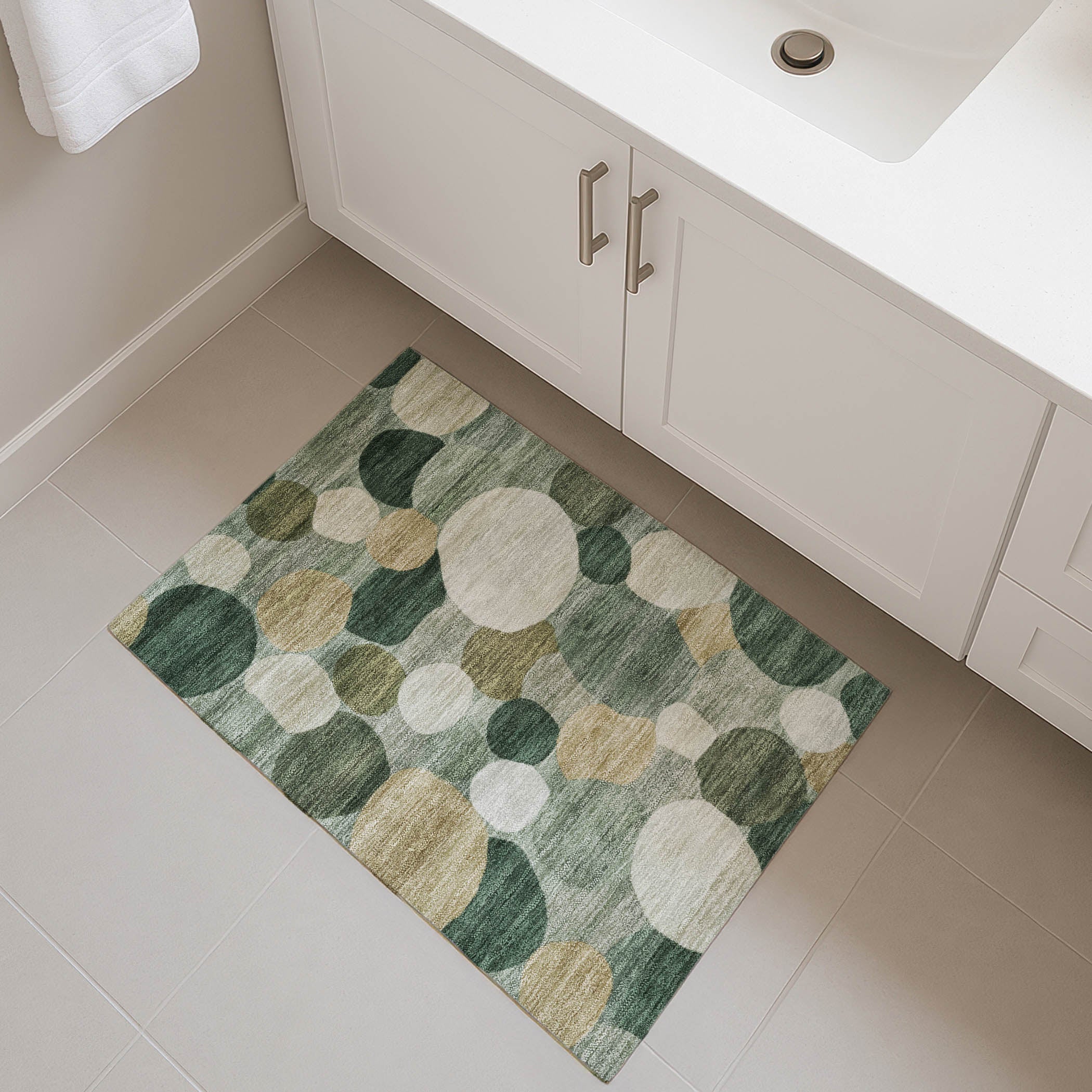 Baku Machine Washable Transitional Green Rug 1'8" x 2'6" #shape_Rectangle