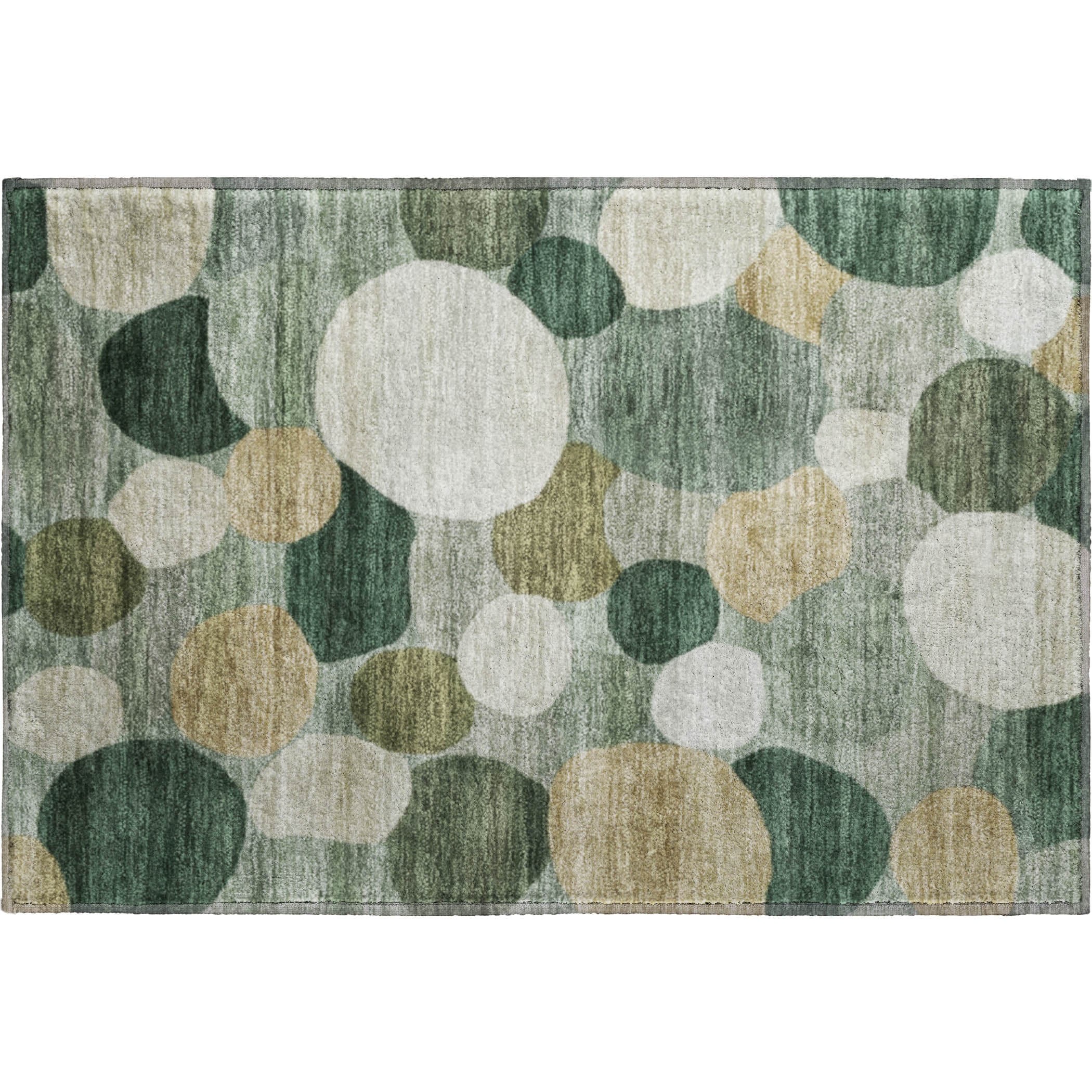 Baku Machine Washable Transitional Green Rug 1'8" x 2'6" #shape_Rectangle