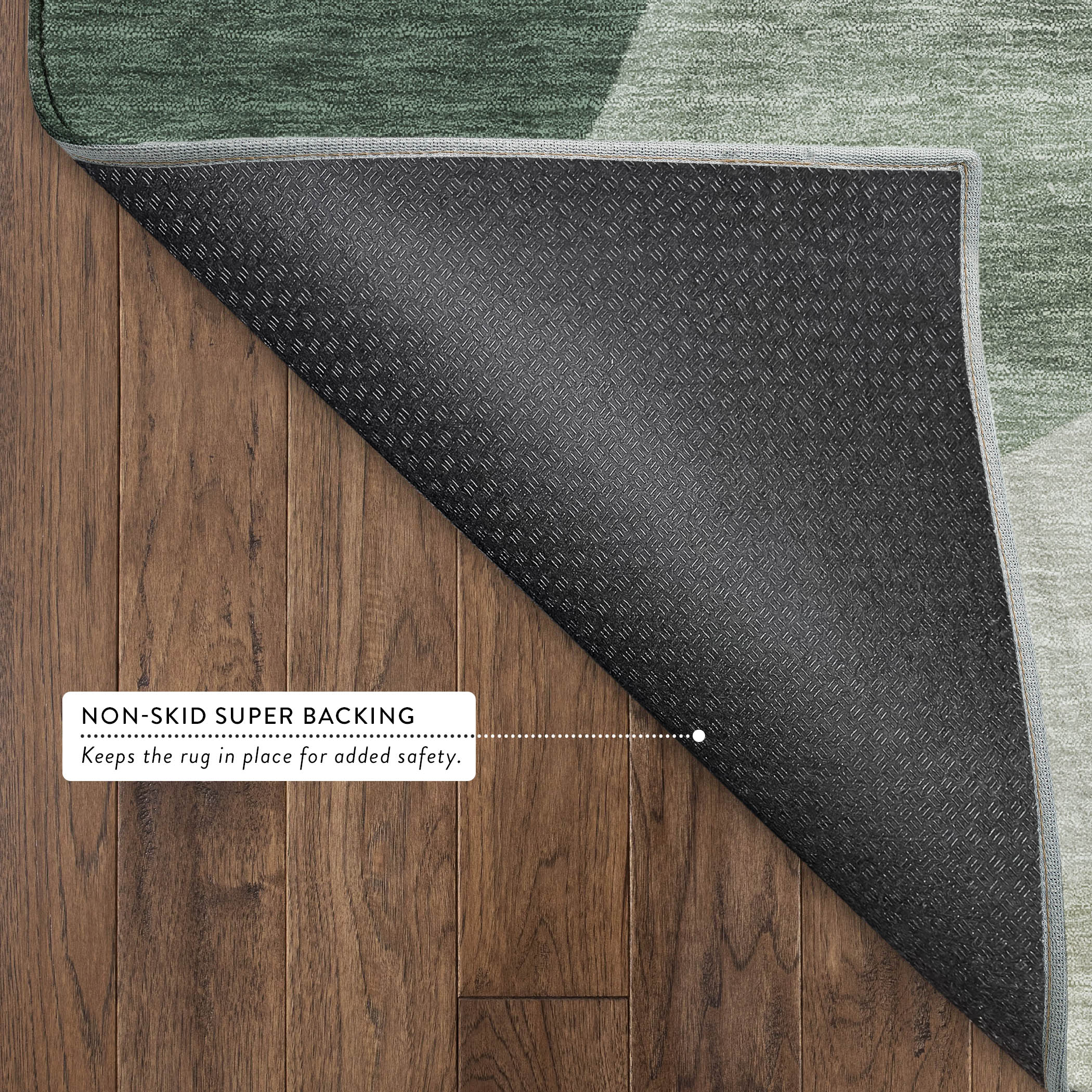 Baku Machine Washable Transitional Green Rug 1'8" x 2'6" #shape_Rectangle